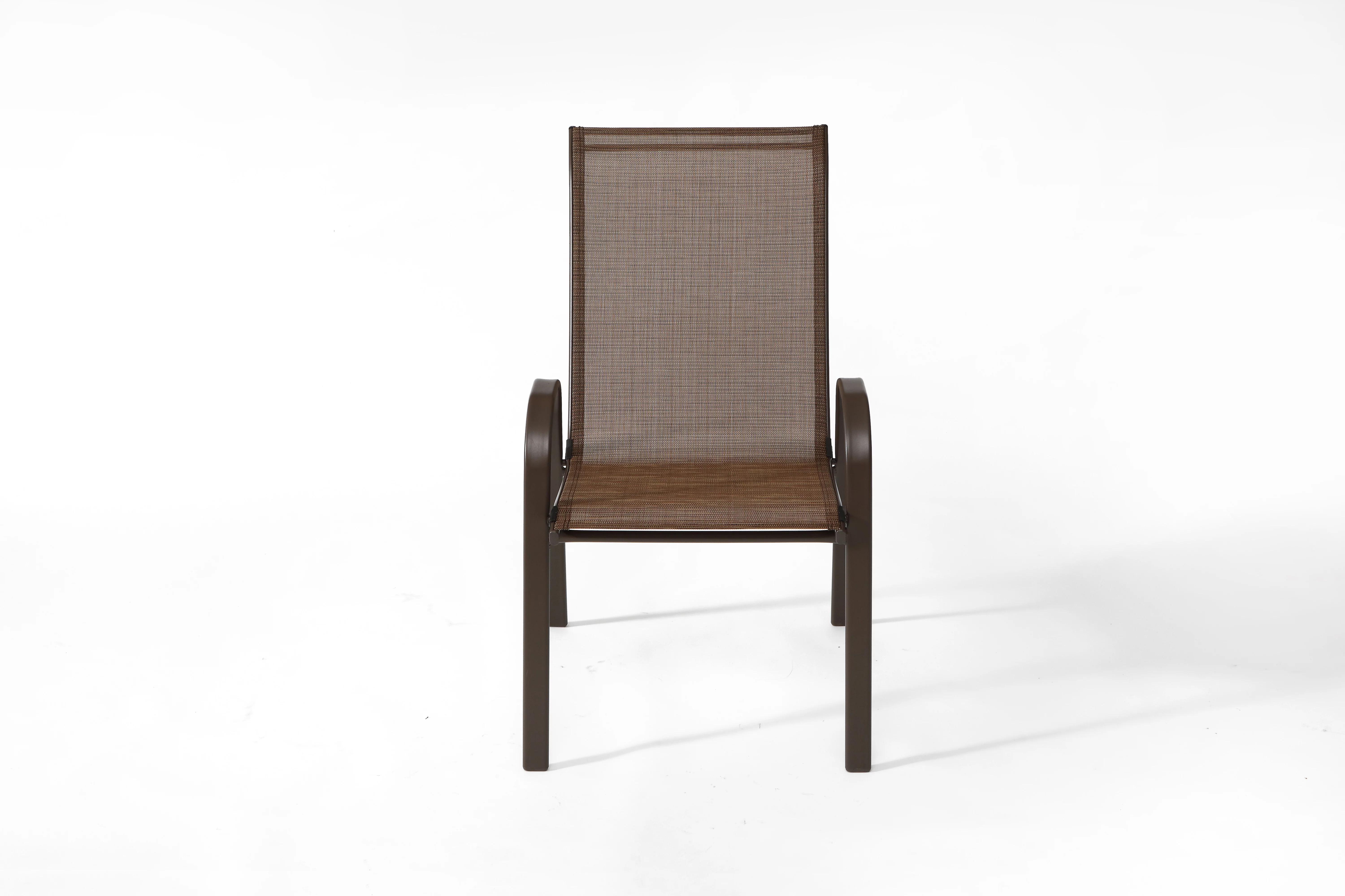 Merakii Stacking Patio Dining Armchairs - Set of 4 - Brown