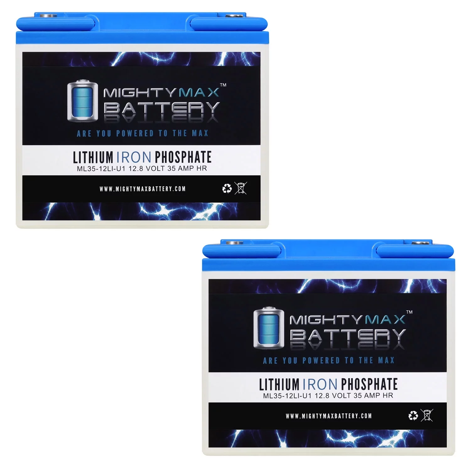 12V 35AH U1 Lithium Replacement Battery compatible with Quantum Rehab Q1103 Ulltra Pediatric - 2 Pack