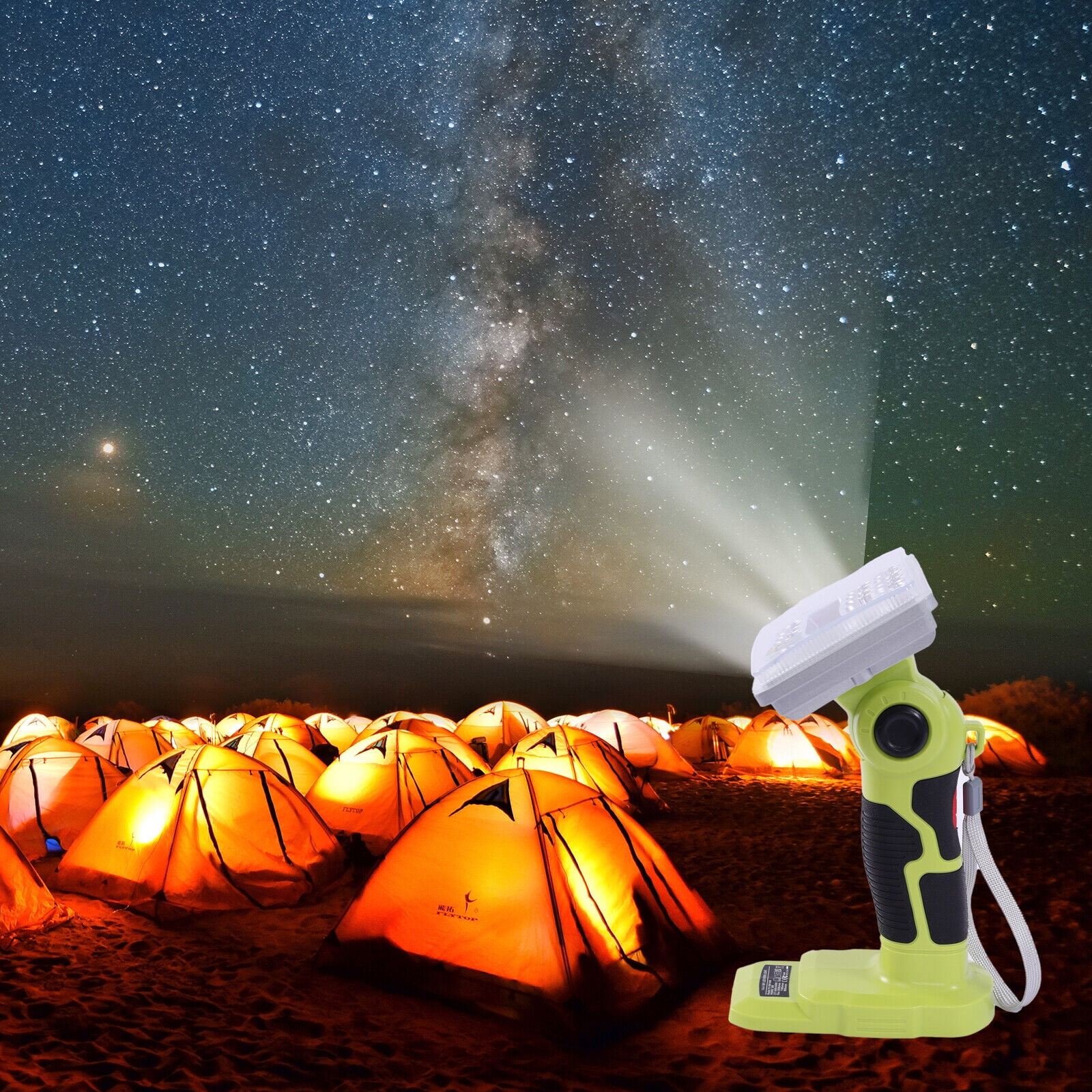 SHZICMY LED Work Light Flashlight 2000LM Spotlight with 3 Light Modes Pivoting for Ryobi ONE 18W