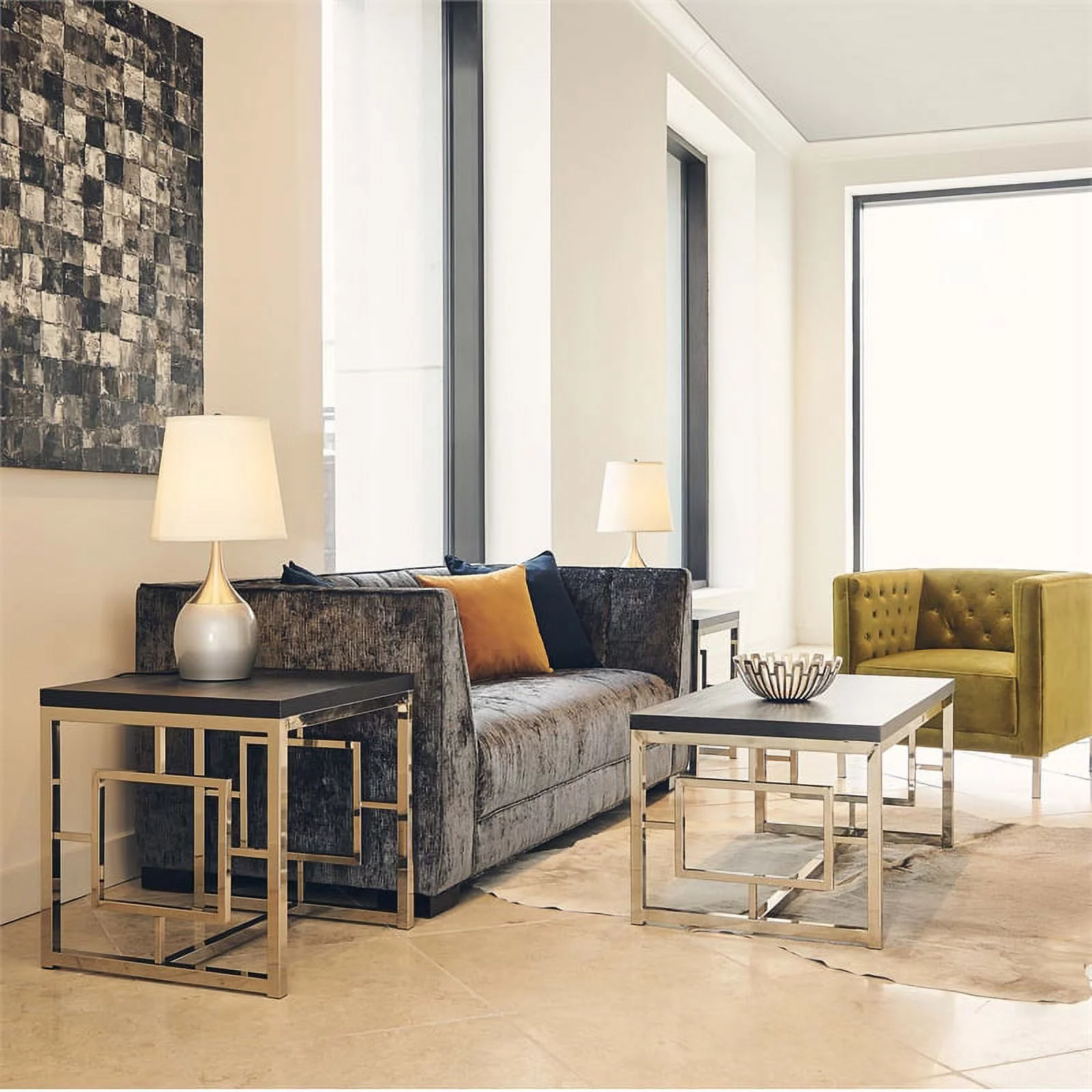 Bowery Hill End Table in Chrome