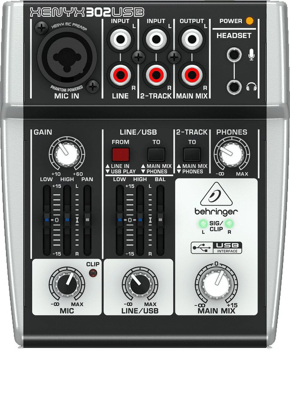 Behringer 302USB Premium 5-Input Mixer w/ Xenyx Mic Preamp & USB/Audio Interface