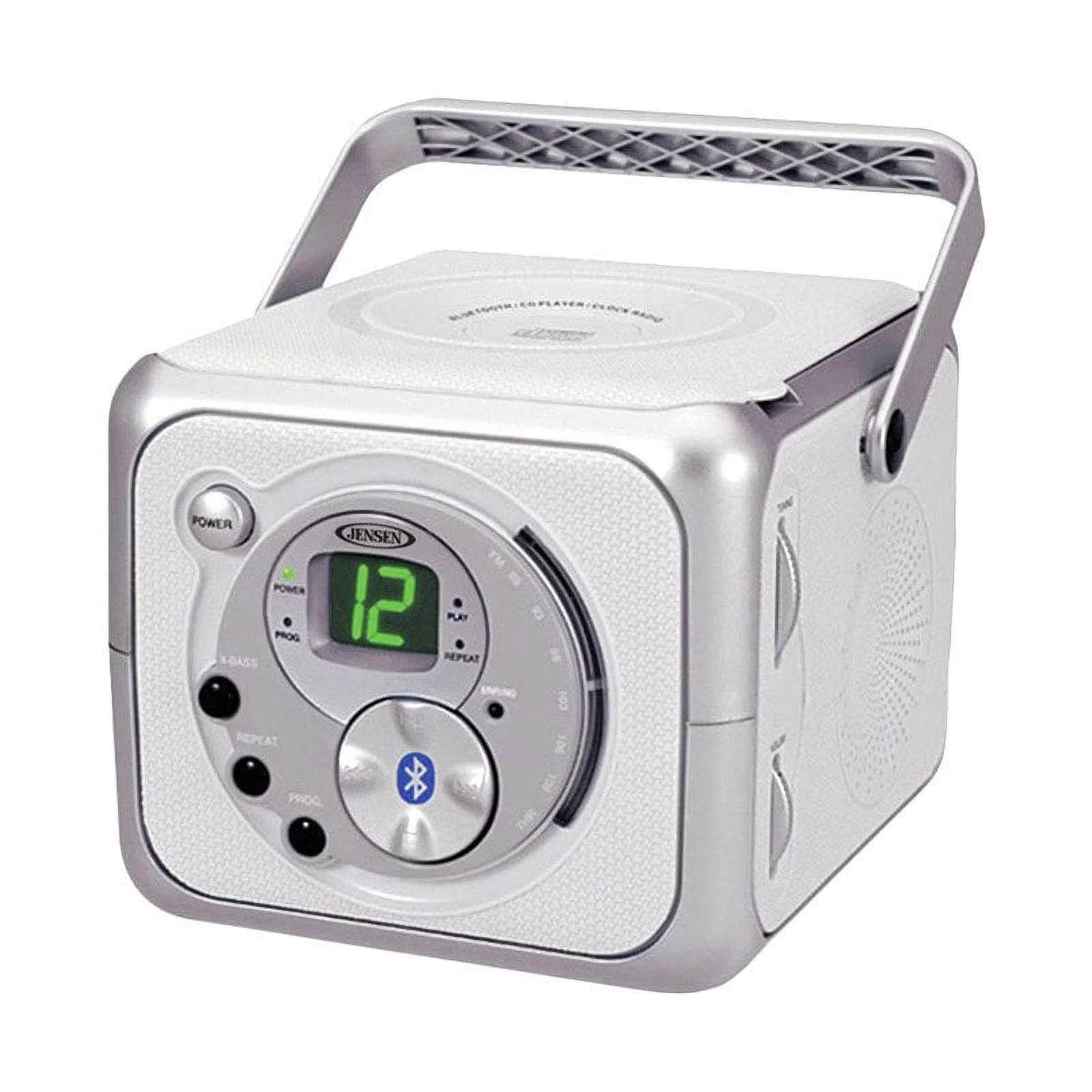 Jensen Portable Wireless BLUETOOTH Top Loading CD Player with FM Stereo Receiver Included