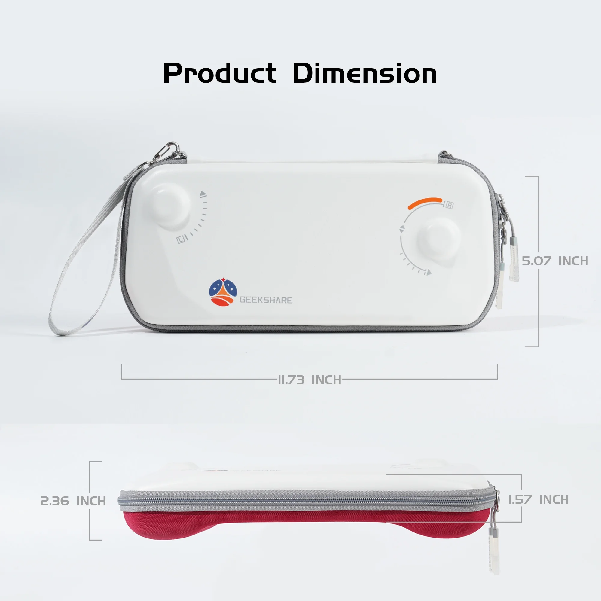 GeekShare Carrying Case for ASUS ROG Ally Air Storage Bag Hard Shell White & Red