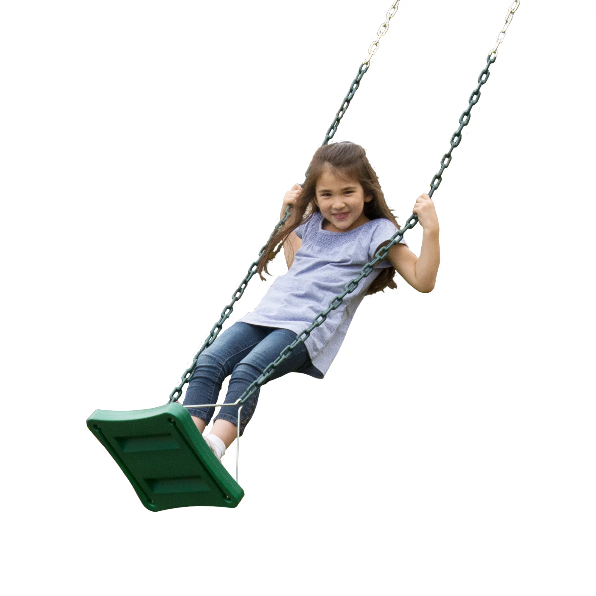 Swing-N-Slide Swing Set Bundle with 2 Green Extreme-Duty Swing Seats with Chains and Stand-Up Swing
