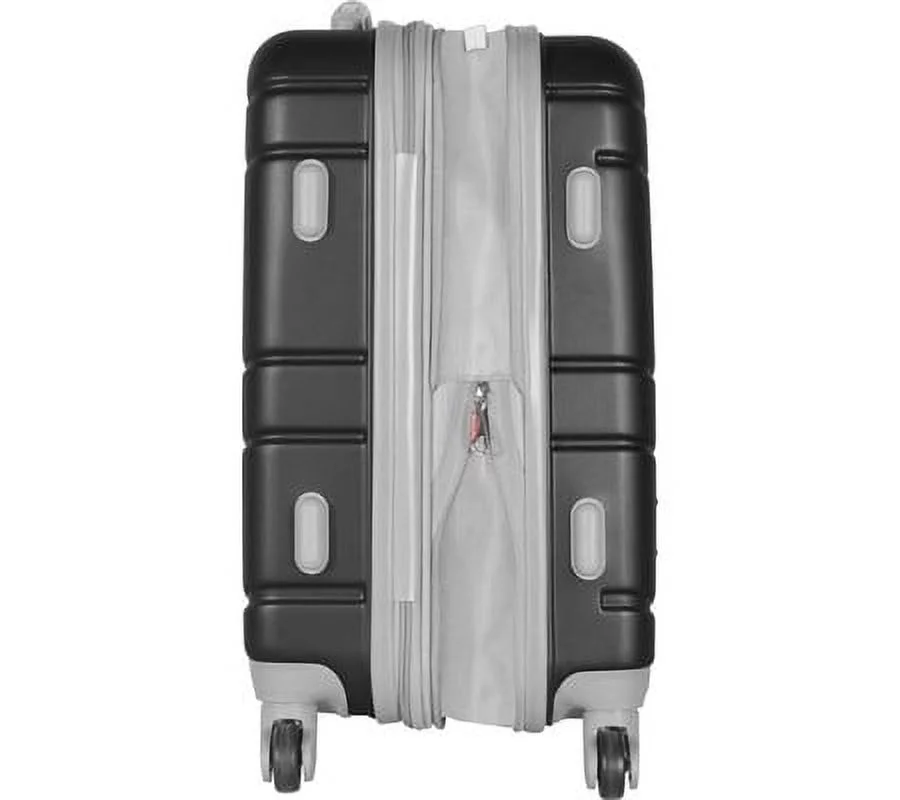 Olympia U.S.A. Denmark 3-Piece Expandable Hardcase Luggage Set with Spinner Wheels, Black