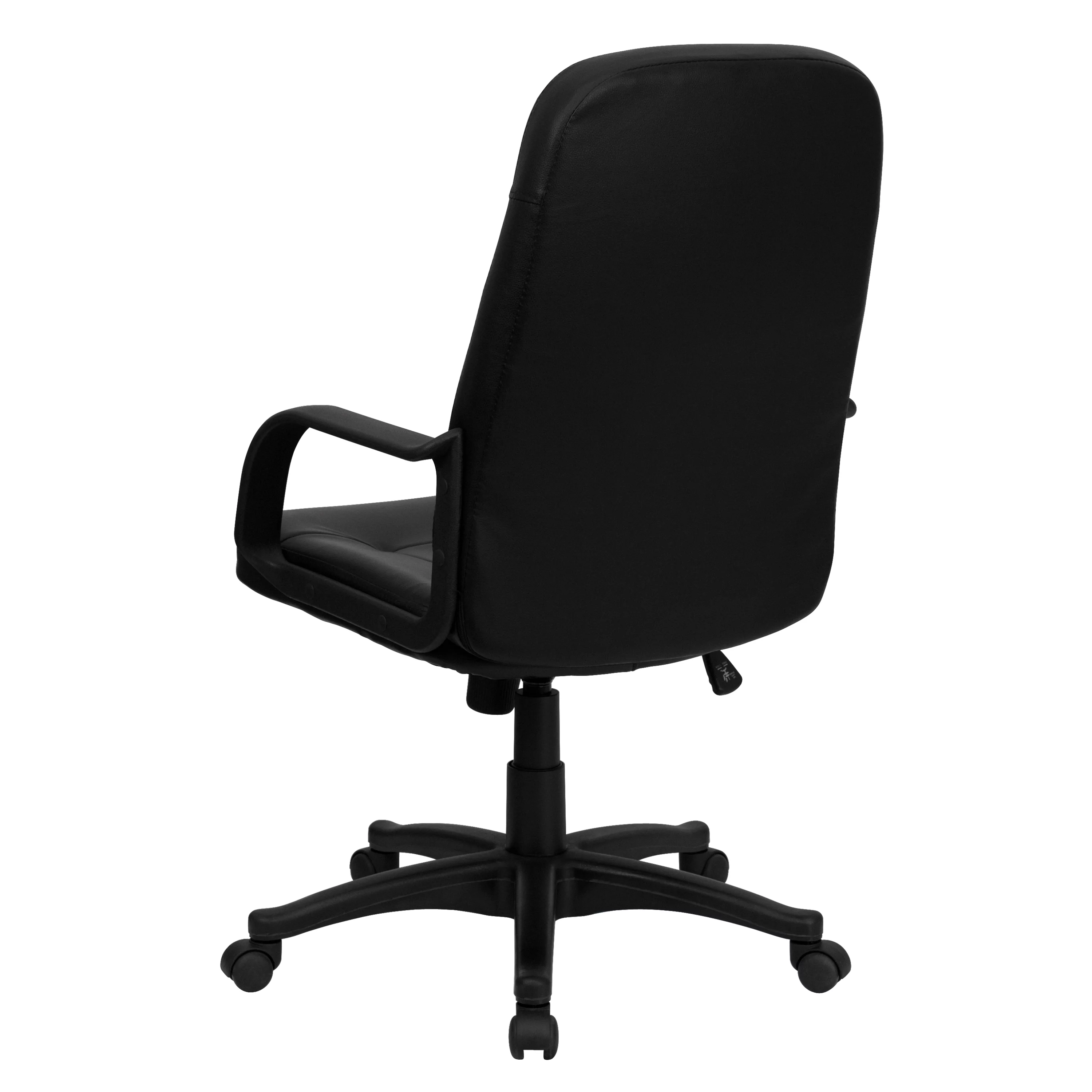 Emma + Oliver High Back Black Glove Vinyl Executive Swivel Office Chair with Arms
