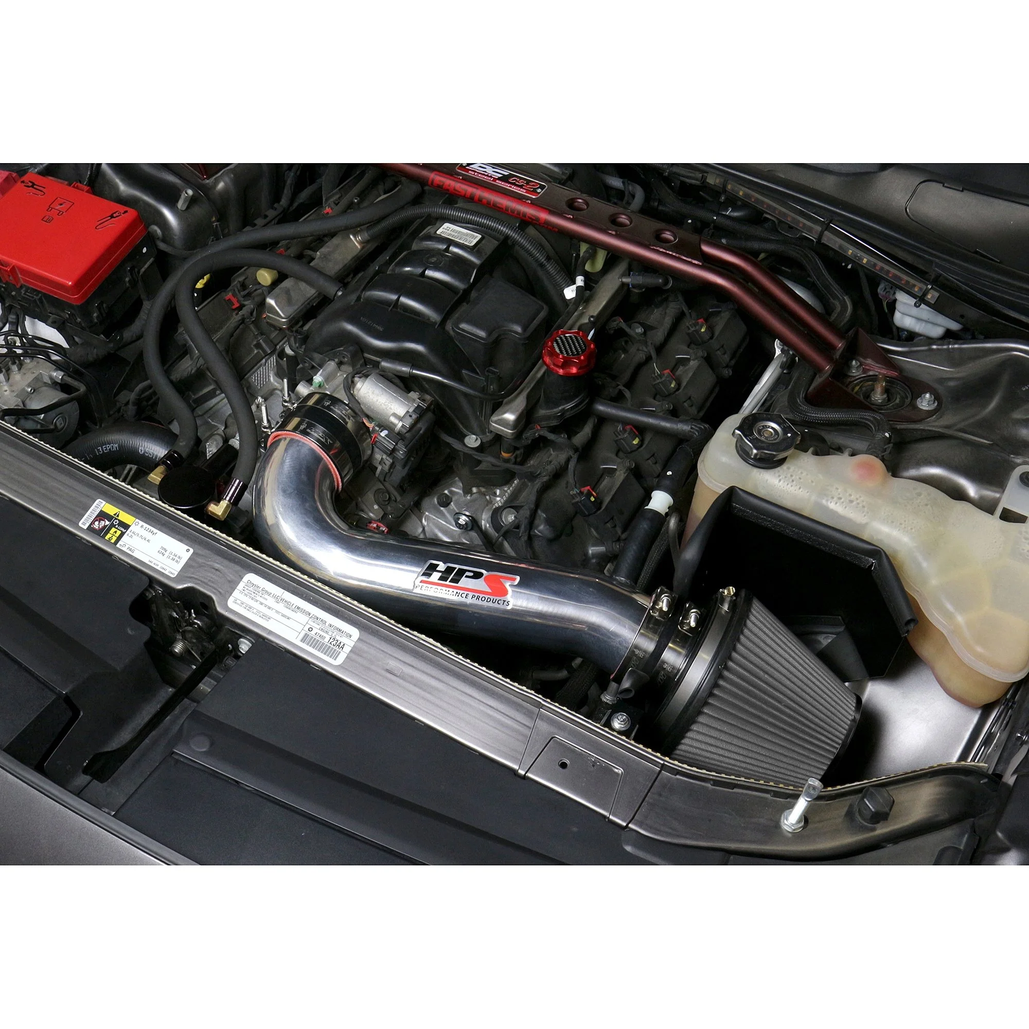 HPS Performance Black Shortram Air Intake Kit + Heat Shield Cool Ram Compatible for 2011-2020 Dodge Charger Challenger 300C 5.7L V8 except Shaker Hood, 827-600WB