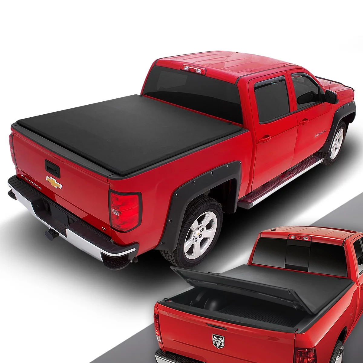 DNA Motoring HCCT-22-011 For 2004 to 2014 Ford F150 5.5' Vinyl Soft Tri-Fold Tonneau Cover 10 11 12 13