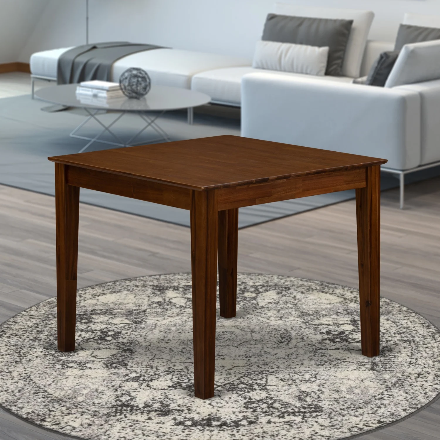 HomeStock Urban Upmarket Beautiful Dinette Table With Natural Color Table Top Surface And Asian Wood Kitchen Table Wooden Legs - Natural Finish