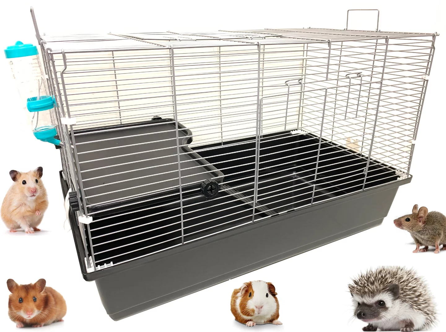 Large Pet Products Universal 2-Level Small Animals Home Critters Habitat Cage Narrow 3/8-inch Wire Spacing for Wide Variety Exotics Animal Hamster Rat Mice Mouse Gerbil Guinea Pig Chinchillas Ferret