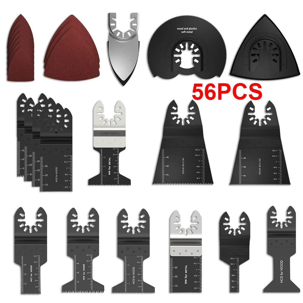 Willstar 38PCS Carbon Steel Coarse Cutter Saw Blades Bi-metal Straight Wood Mix Oscillating Multitool Power Tool Kit
