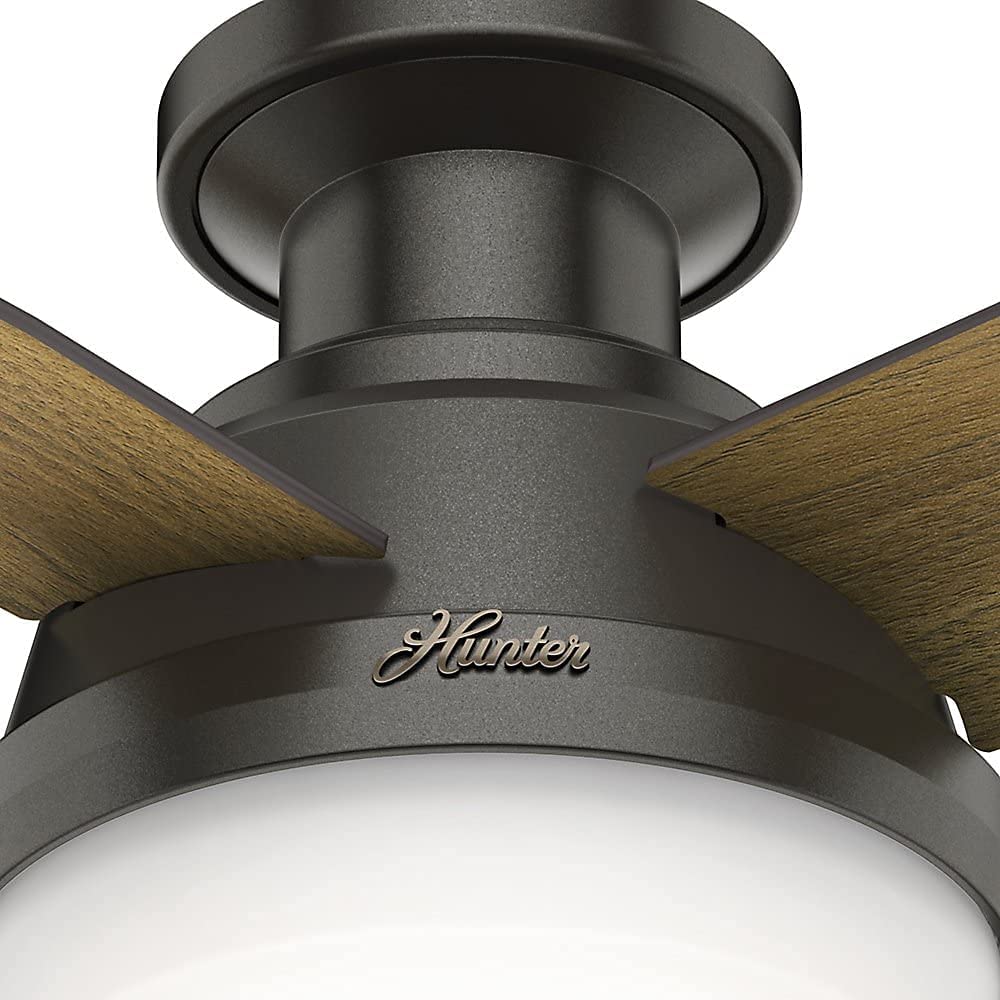 AUCHI Fan Company, 59445, 44 inch Dempsey Noble Bronze Low Profile Ceiling Fan with LED Light Kit and Handheld Remote