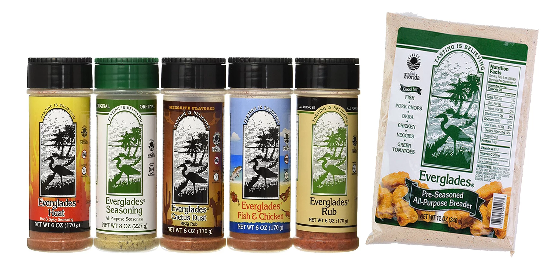 Everglades Seasoning Bundle Sampler Cactus Dust Heat All Purpose Fish Chicken Breader Rub