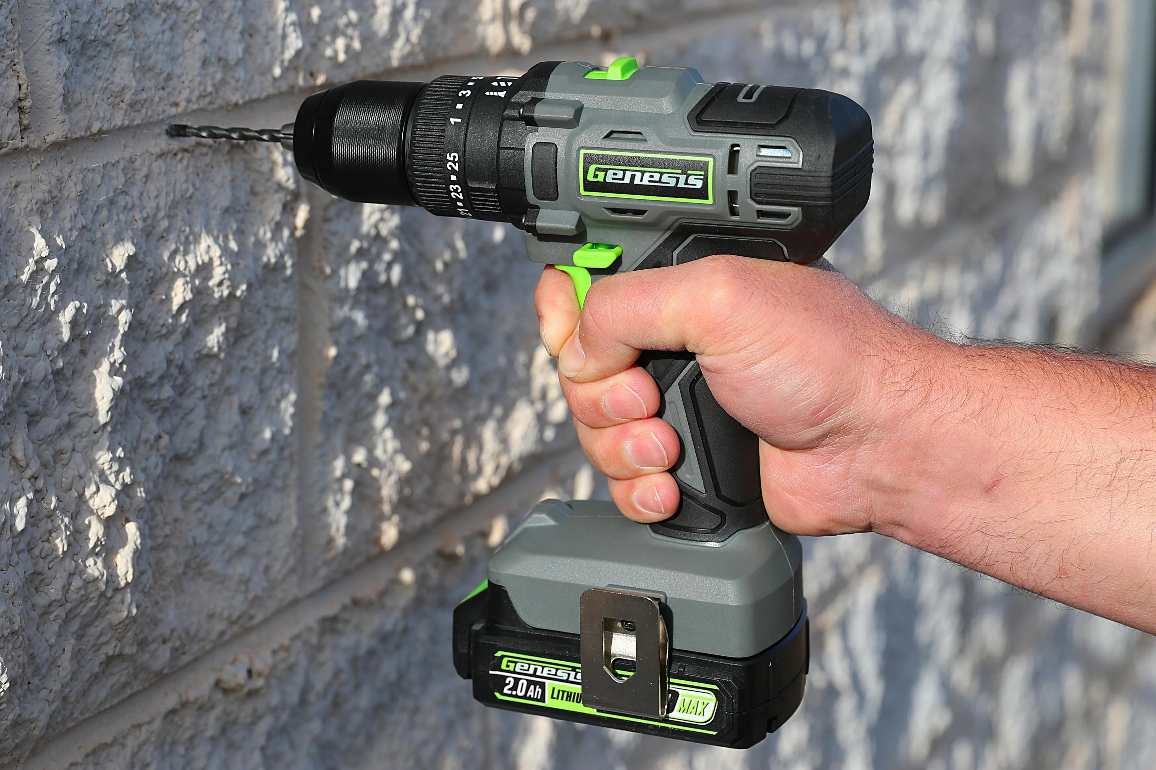 Genesis G20Max 20V Cordless 1/2 inch Hammer Drill with 2Ah Battery and Charger