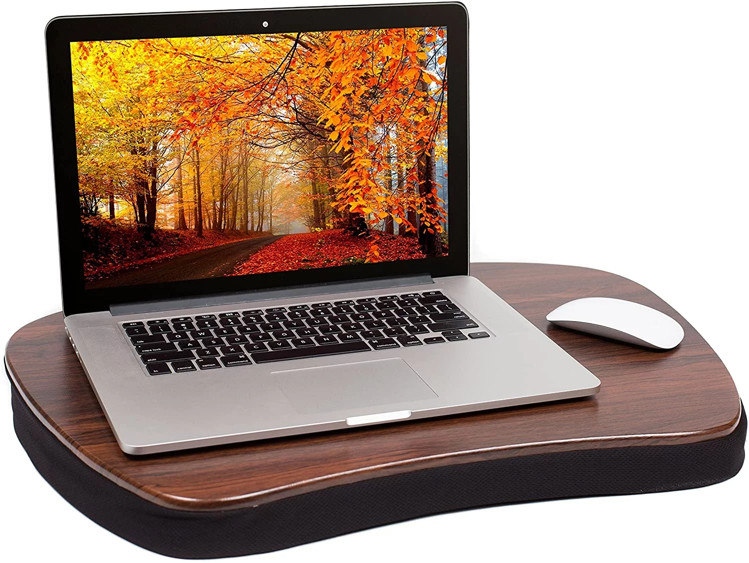 Oversized Lap Desk With Memory Foam Cushion | Wood Top And Large Size | Fits Laptops Up To 17