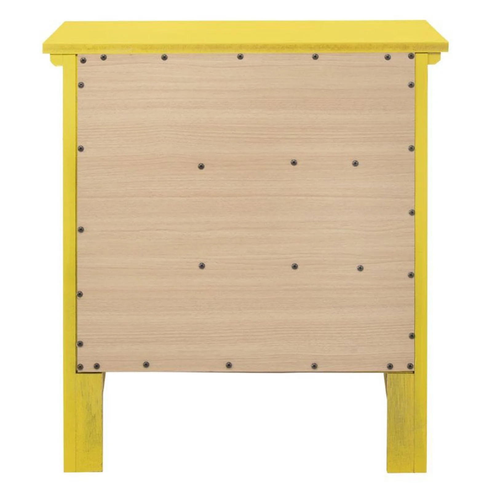 Home Square 2 Piece Solid Wood Nightstand Set with 3 Drawer in Yellow
