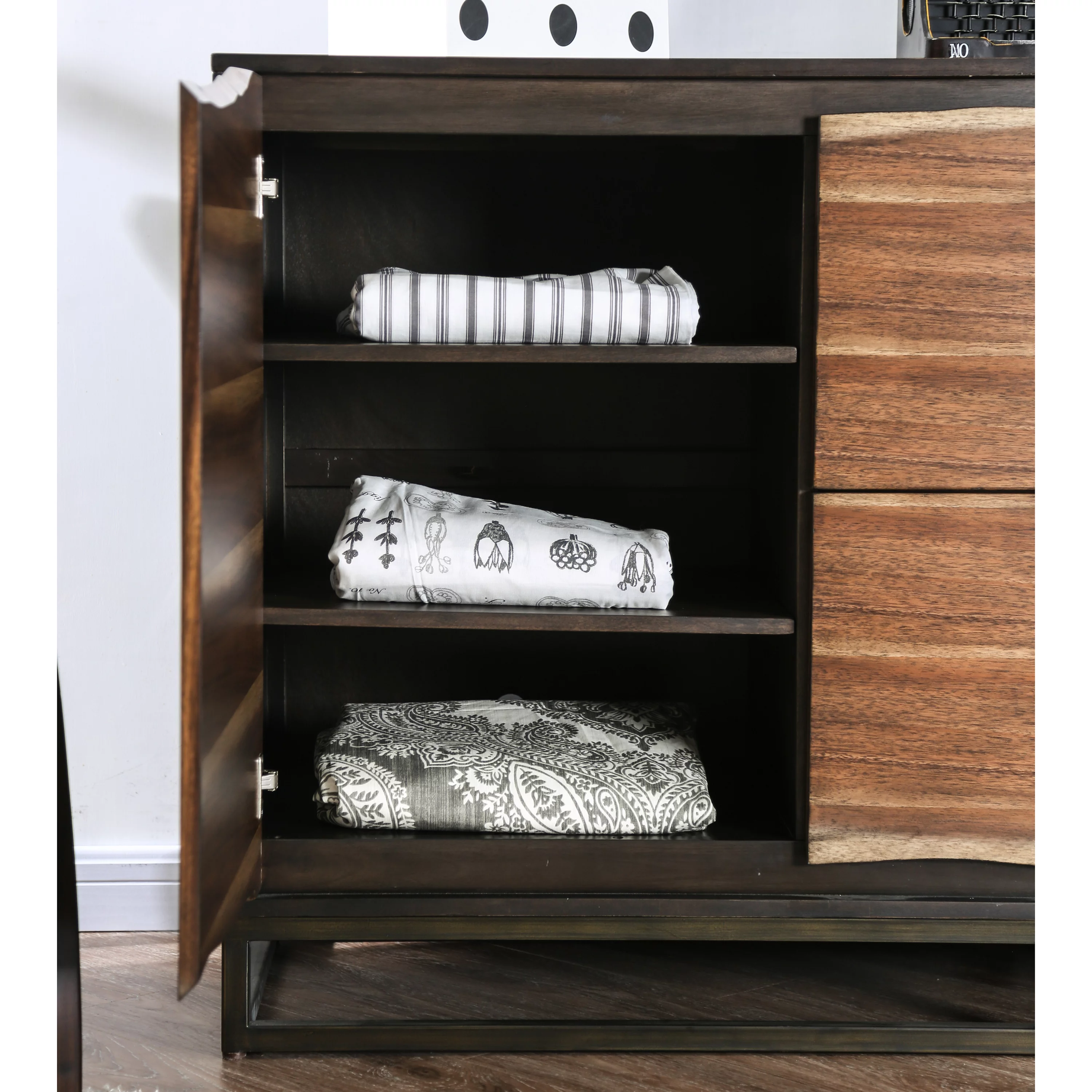 Furniture of America Trippen 2-Cabinet Dresser, Dark Oak and Dark Walnut