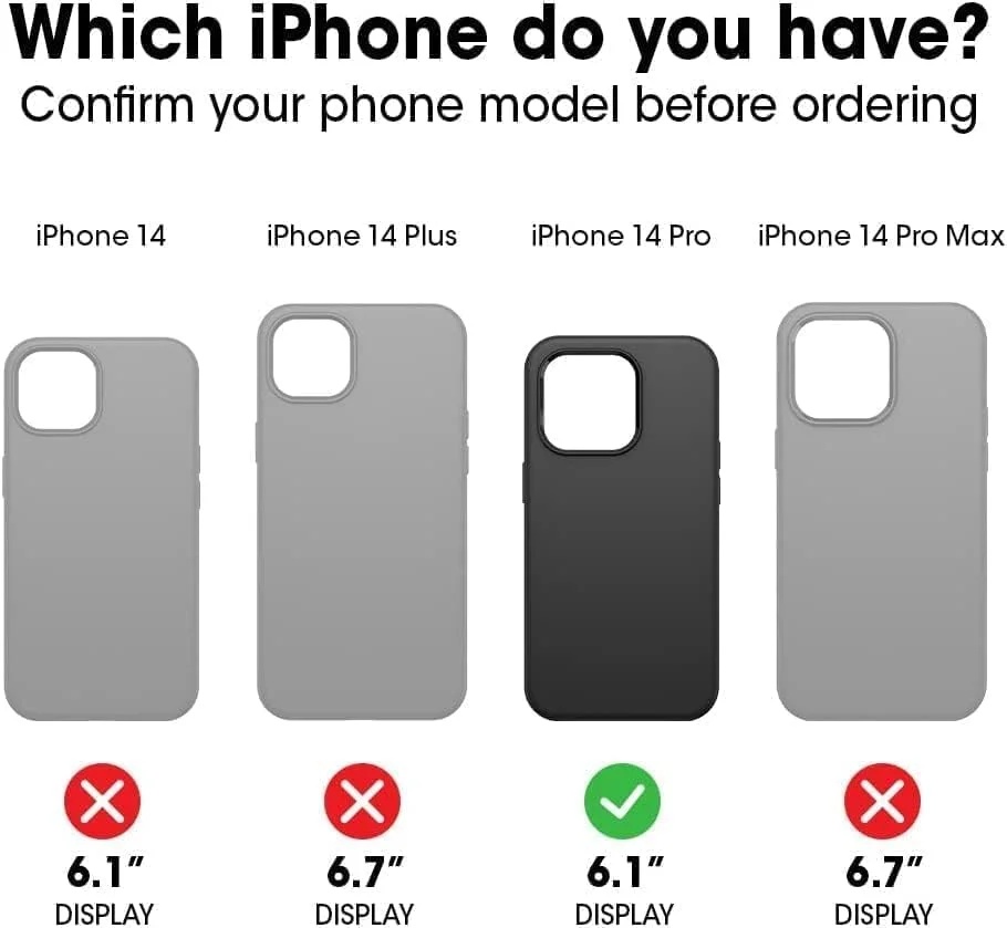 OtterBox Defender Series Screenless Edition Case for iPhone 14 Pro Holster Clip Included, Black