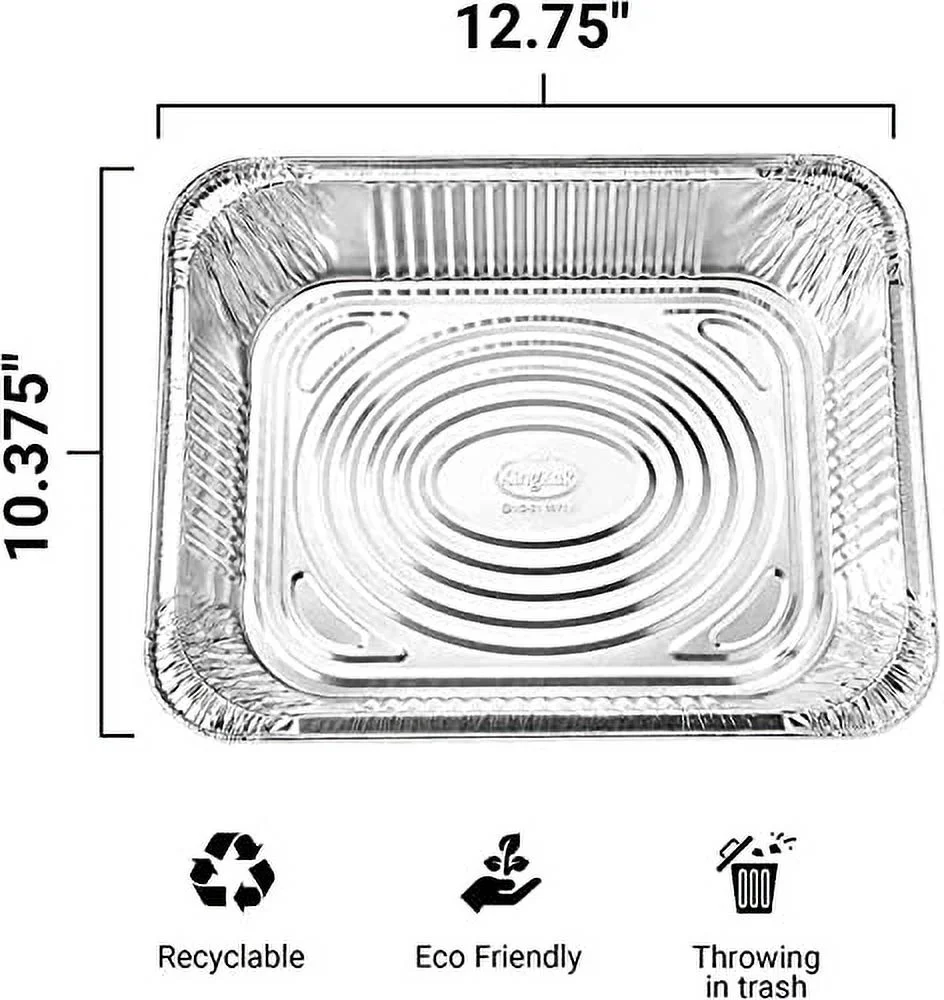 Aluminum Pans With Lids Half Size 9X13 Extra Heavy Duty, Disposable Pans For Baking (50 Sets)