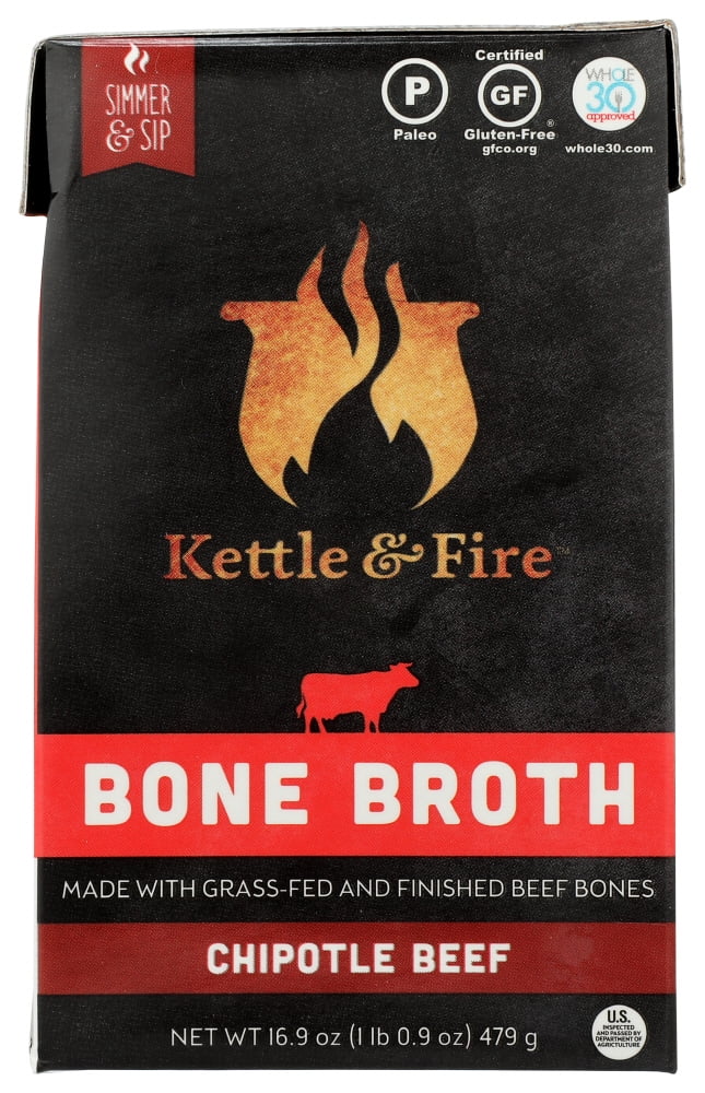 Kettle & Fire Chipotle Beef Bone Broth, 16.9 oz
