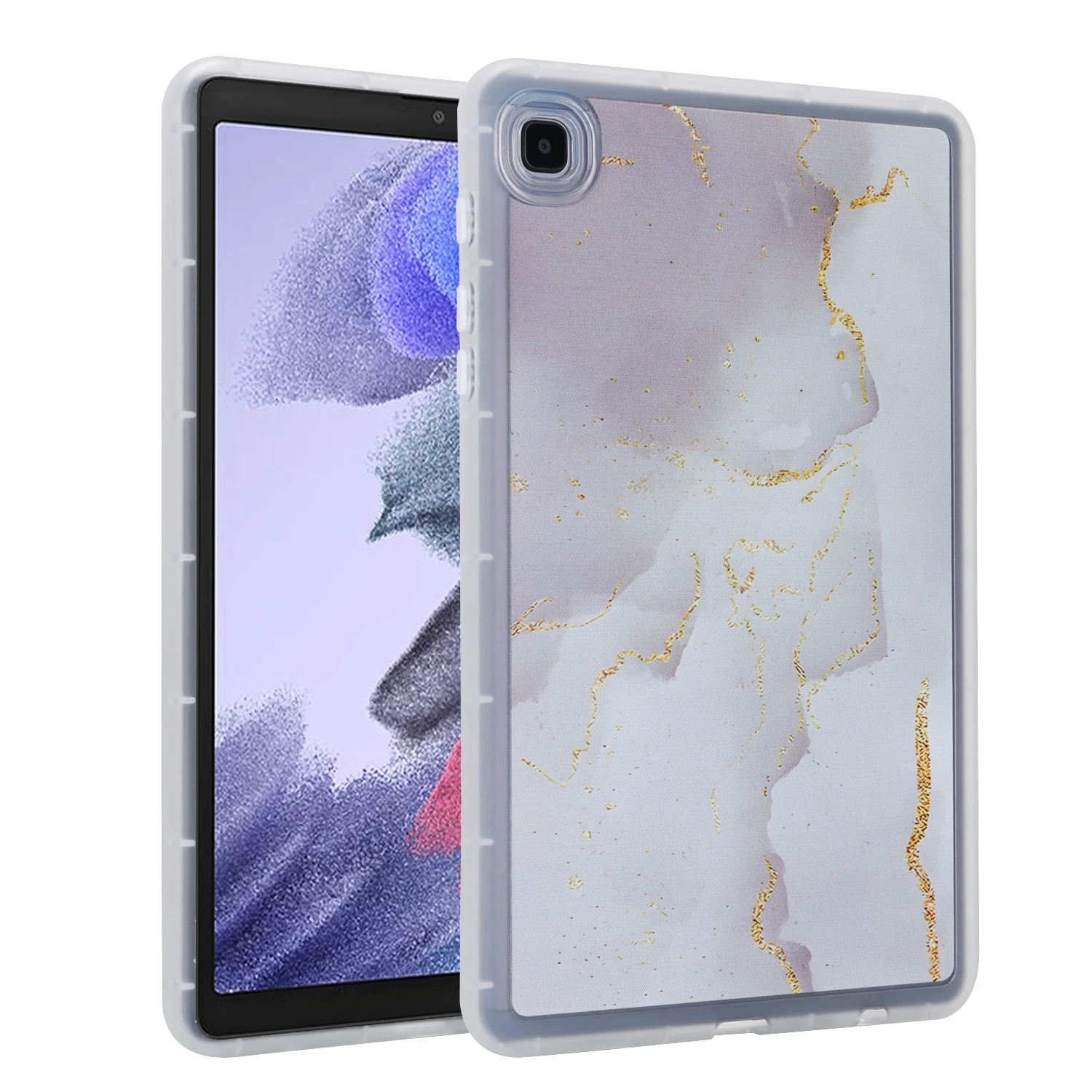 Allytech Case for Samsung Galaxy Tab A7 Lite 8.7 inch 2021 (Model SM-T220/T225/T227), [Air-Guard Corners] [Precise Cutouts] Shockproof Soft TPU Ultra Slim Case with Stylish Pattern - Grey