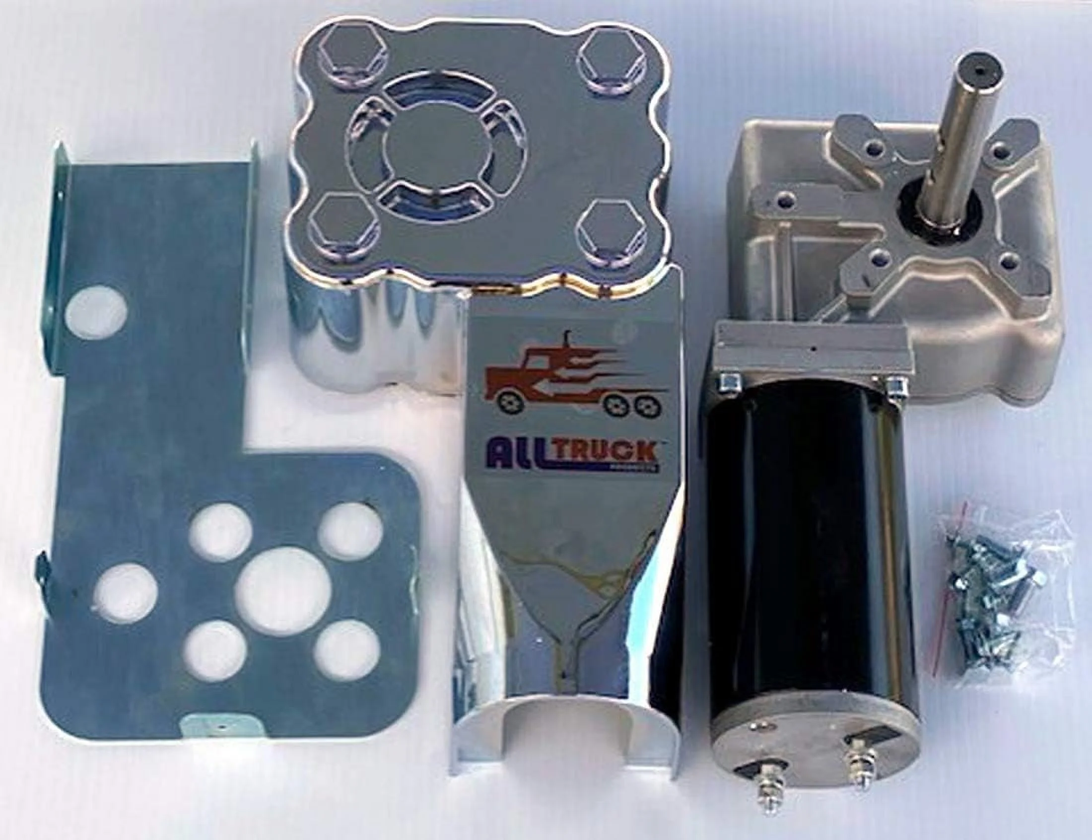 - Universal Replacement Dump Truck Trailer Tarp Motor W/Chrome Cover - 3 Yr Warranty