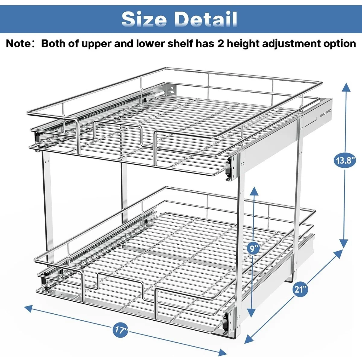 2 Tier Individual Pull Out Cabinet Organizer 17