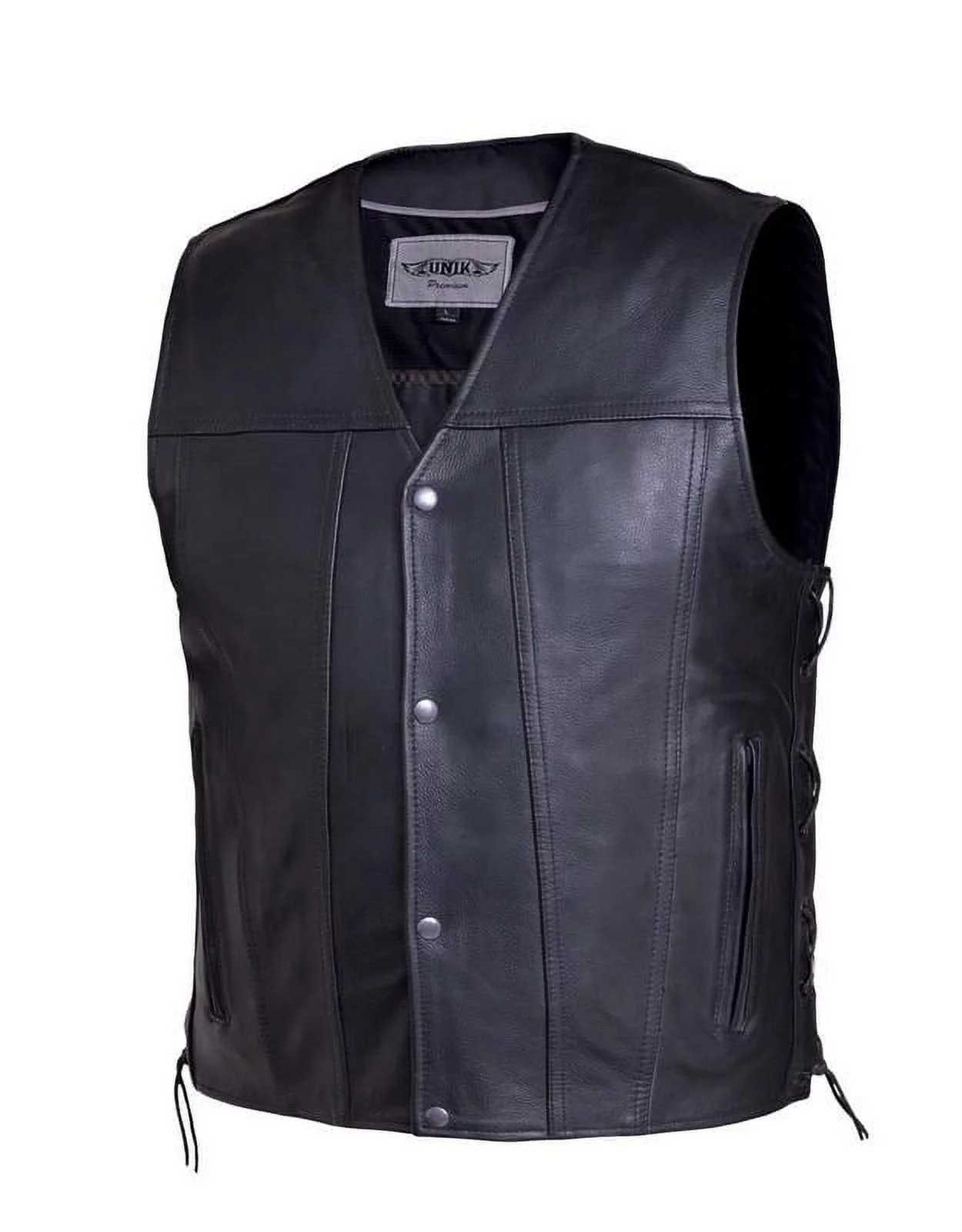 Mens Premium Leather Motorcycle Vest