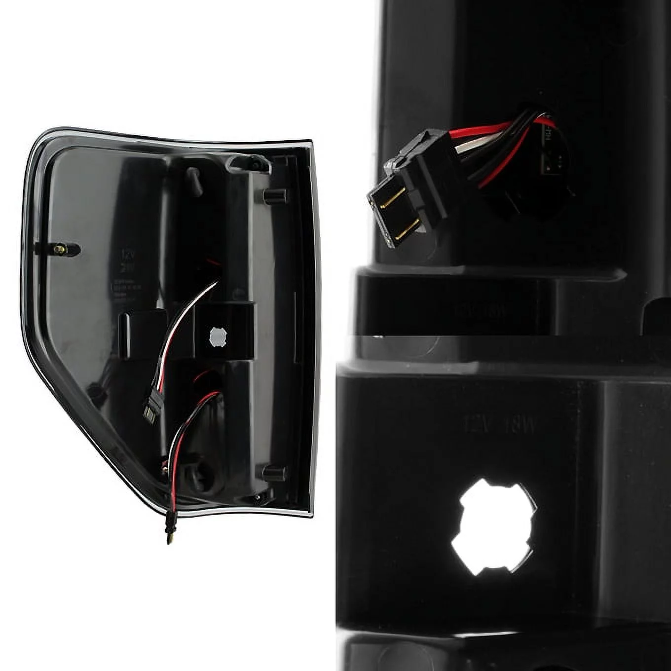 AKKON - For 2009-2014 Ford F150 F-Series Black Smoked Lens Dual C-Shape LED Tube Tail Brake Light Lamps