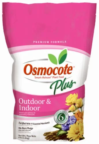 Osmocote 274850 8 LB Bag Of Timed Release Outdoor Indoor Plant Food Plus Fertilizer - Quantity of 4