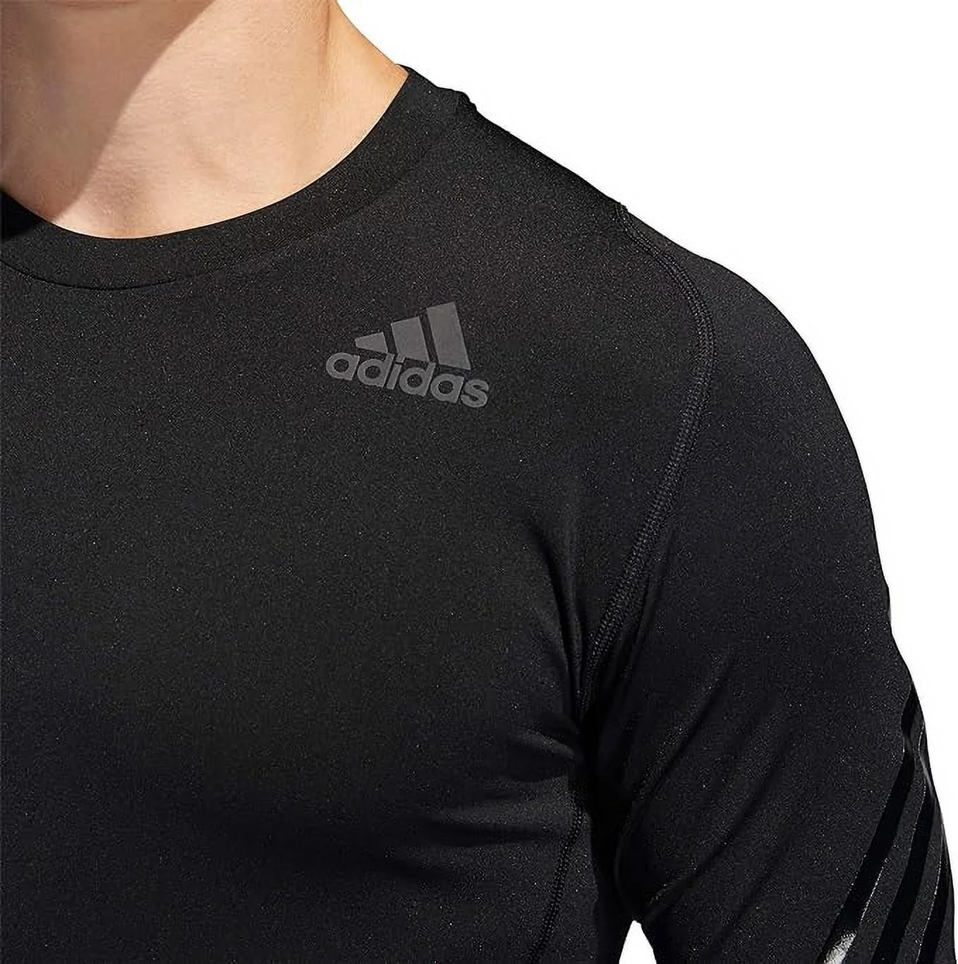 adidas Men's Alphaskin 3-Stripes Long Sleeve Shirt