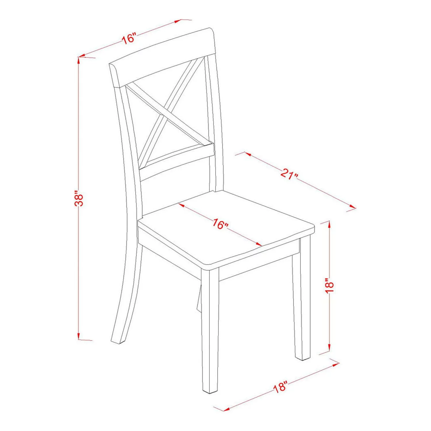 WEBO5-LWH-LC 5 Pc Set With One Weston Table And 4 Faux Leather Seat Chairs