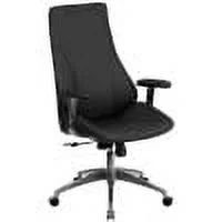 Flash Furniture High Back Black LeatherSoft Smooth Upholstered Executive Swivel Office Chair with Arms