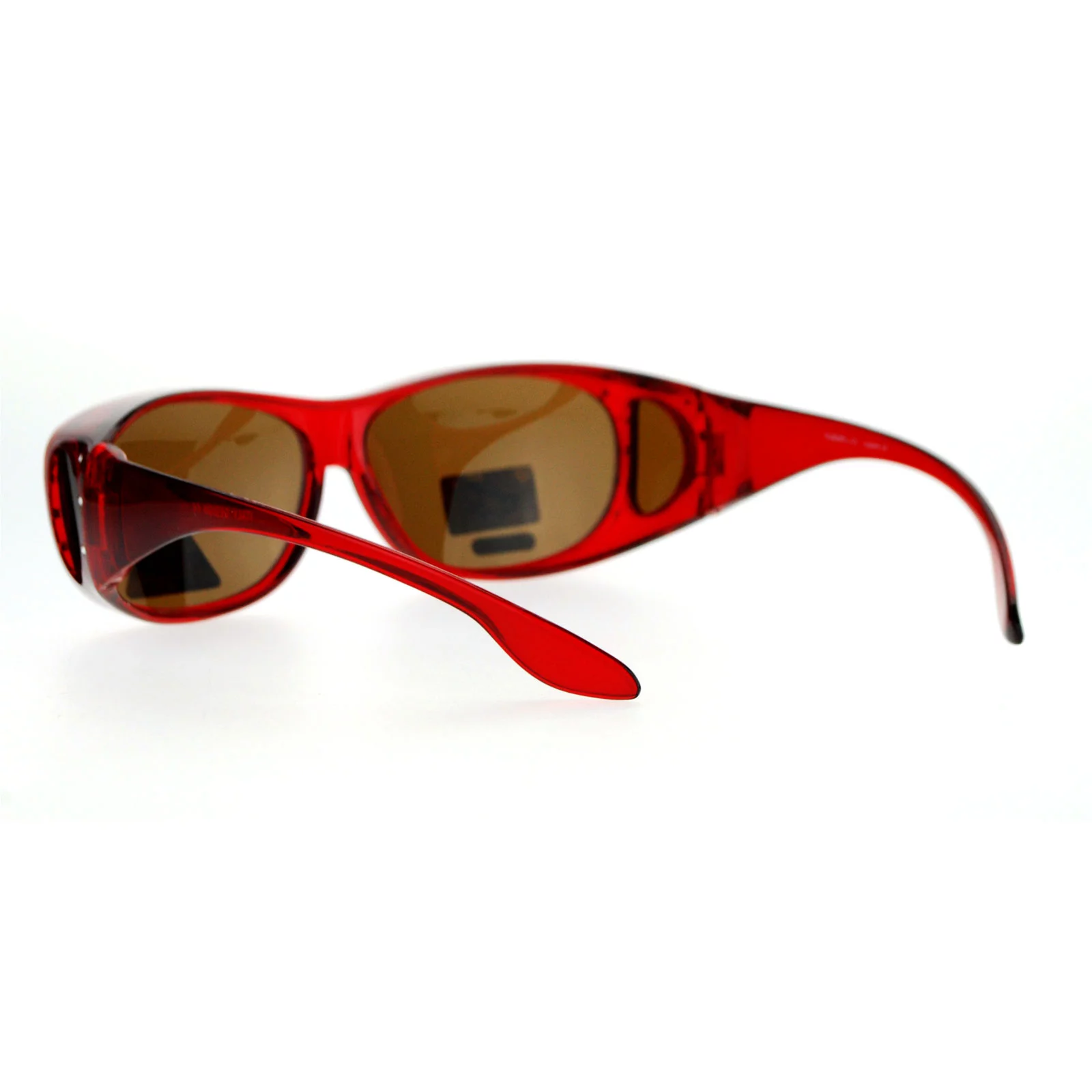 SA106 Polarized Antiglare 63mm Fit Over Rhinestone Womens Sunglasses Red