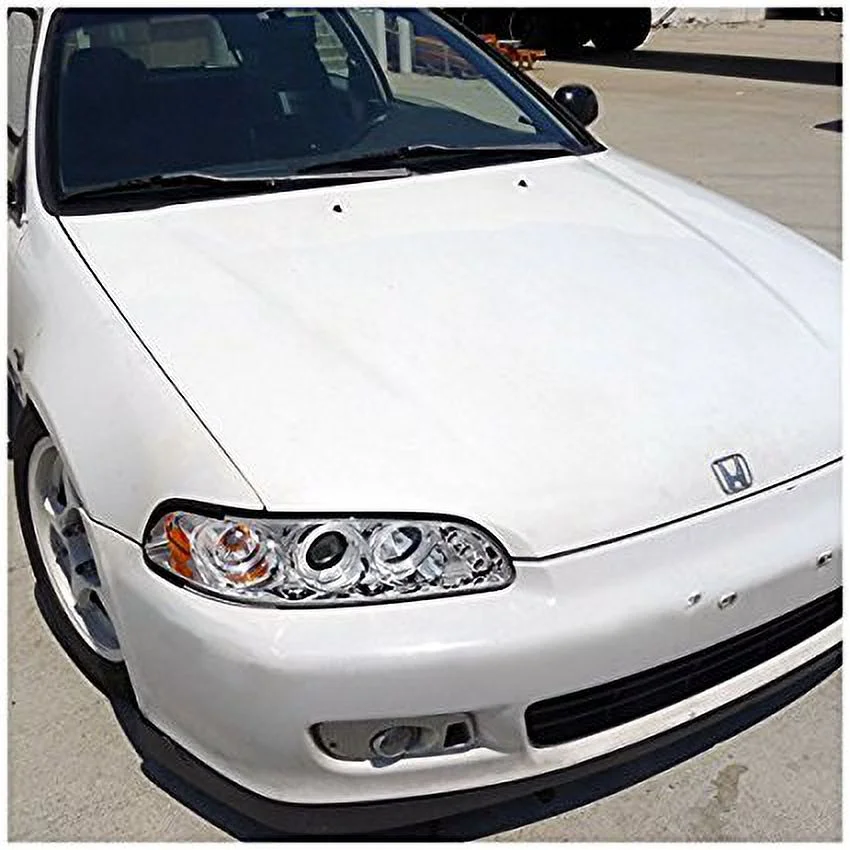 Spec-D Tuning 2LHP-CV923-TM Honda Civic Hatch 3Dr Chrome Clear Led Projector Halo Head Lights