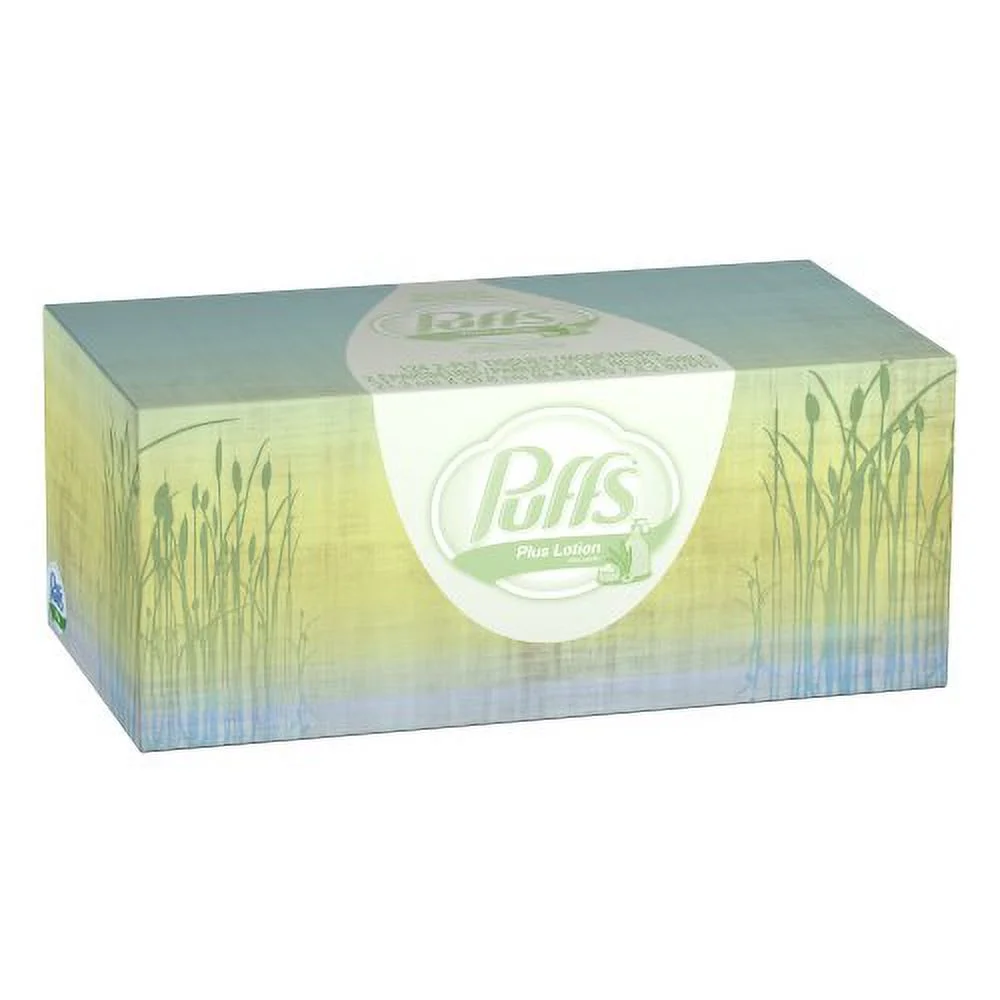 Puffs Plus Lotion Facial Tissues; 6 Family Boxes; 124 Tissues per Box