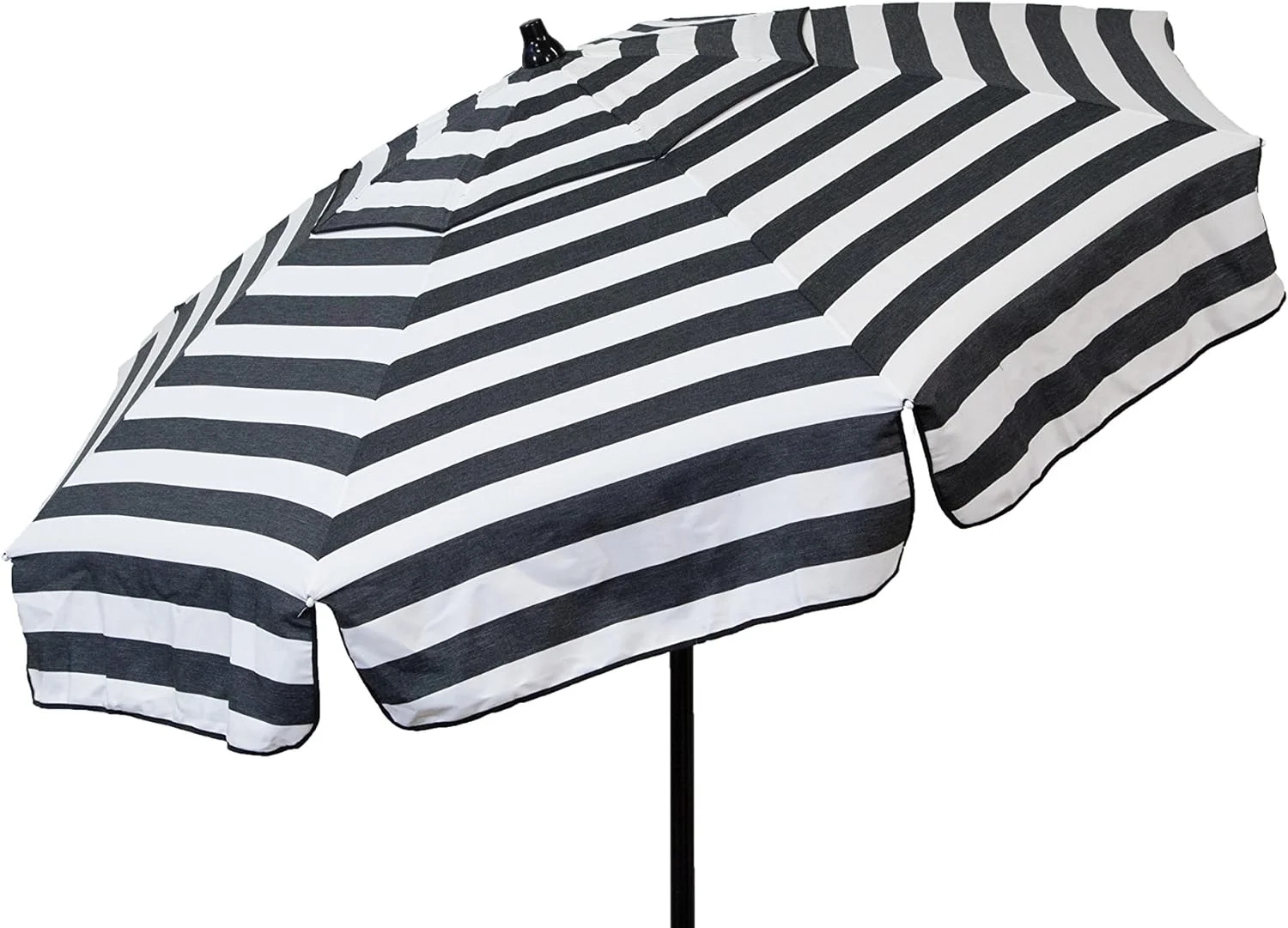 1342 Destinationgear Italian Black And White 6' Striped Beach Pole Umbrella