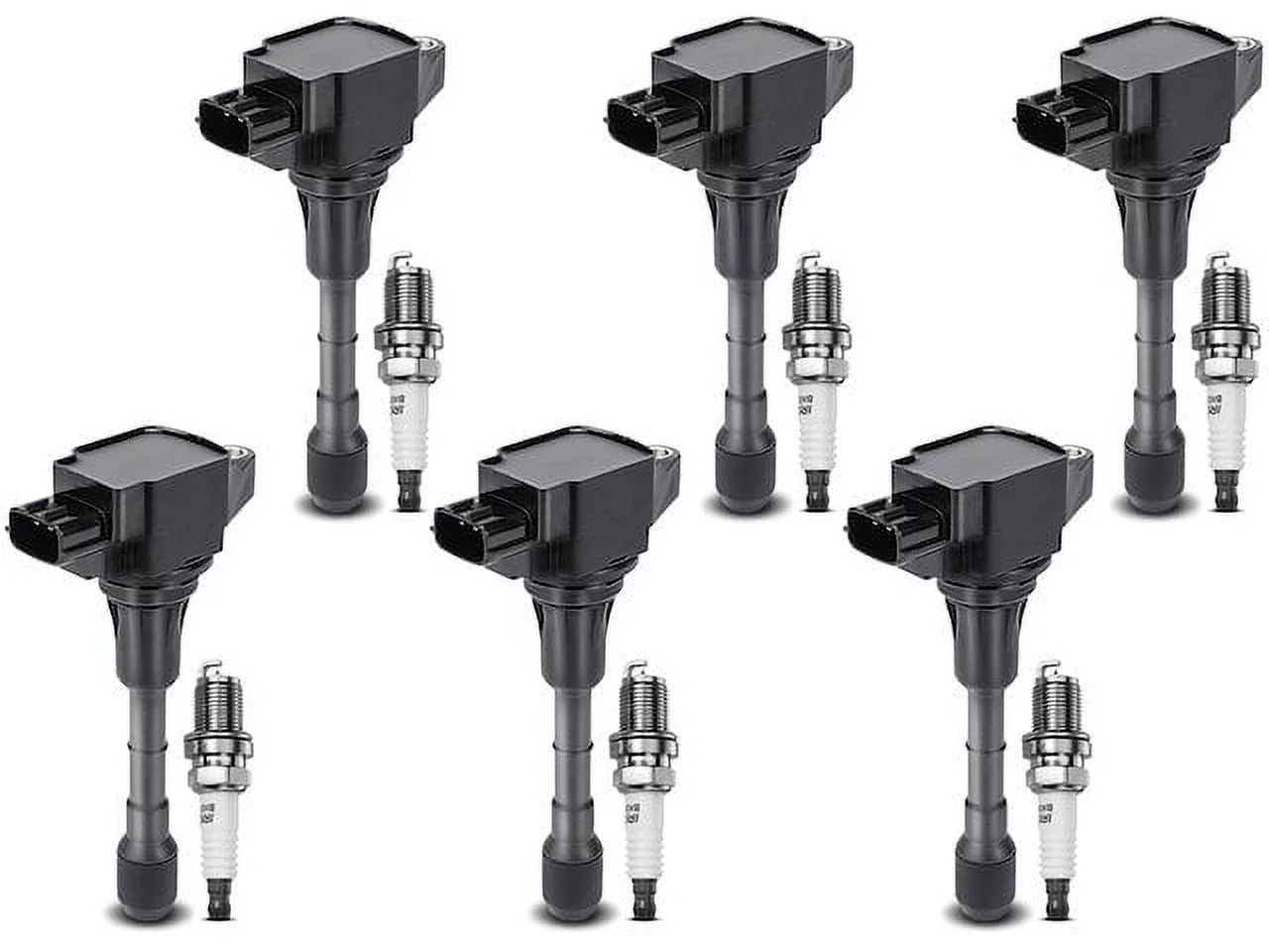 Ignition Coil Set with Spark Plugs 6 - Compatible with 2013 INFINITI JX35 Base 3.5L V6