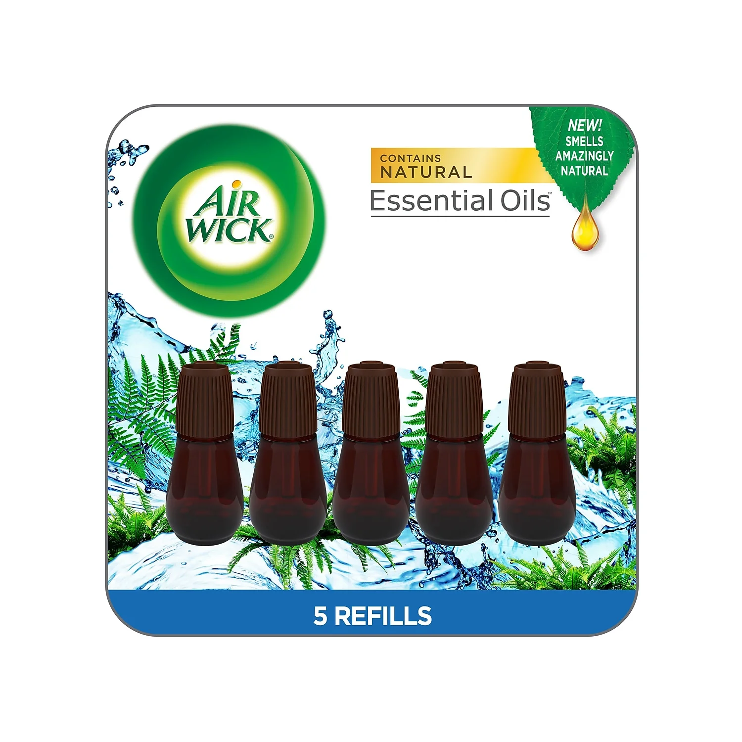 Air Wick Essential Mist Oil Air Freshener Diffuser Refill Fresh Waters 0.67 Fl. Oz. 5/Pack (03011)