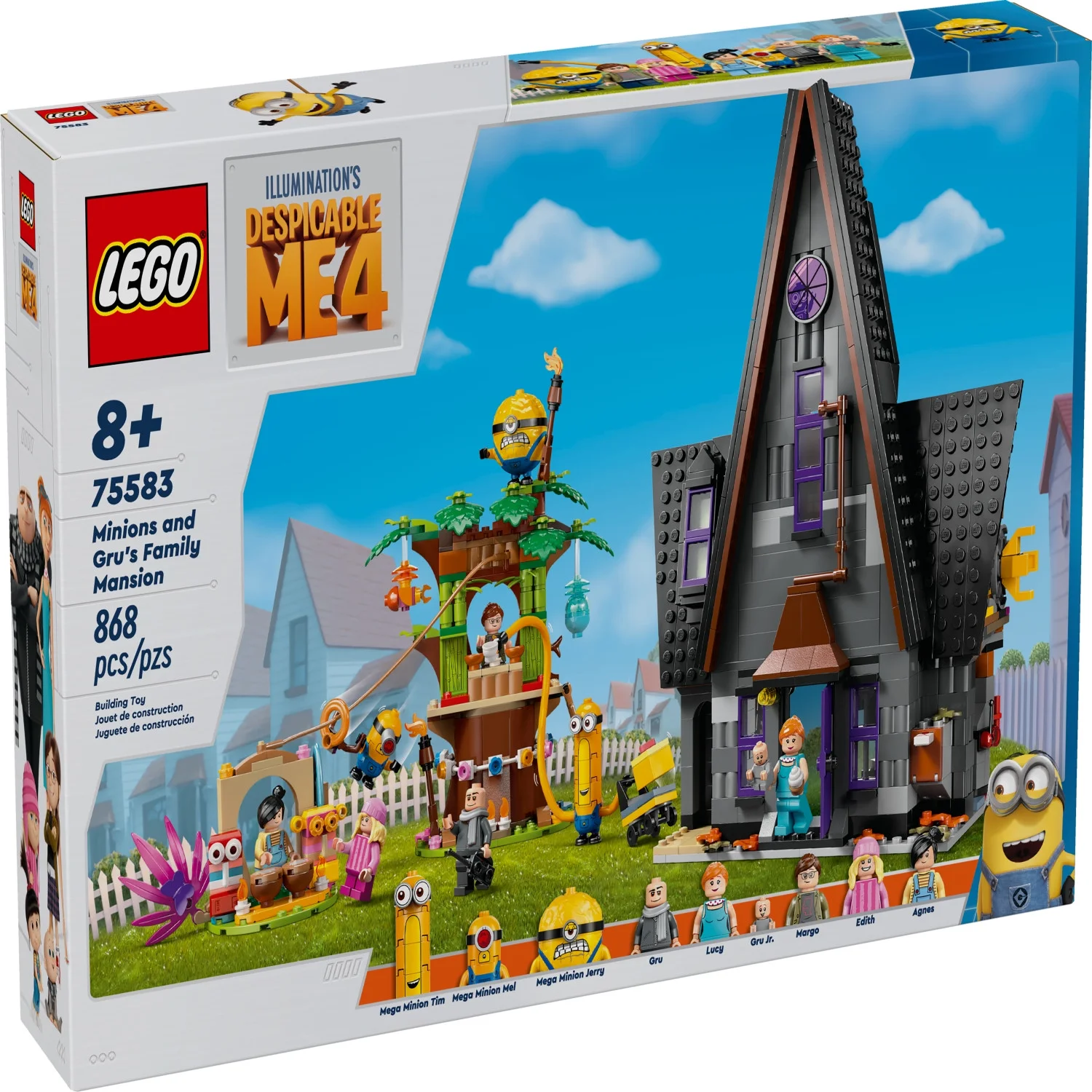 LEGO Despicable Me 4 Minions and Gru's Family Mansion, Minions Toy House and Tree Playset from Movie, Fun Despicable Me Toy, Creative Gift for Boys and Girls Aged 8 and Up,  75583