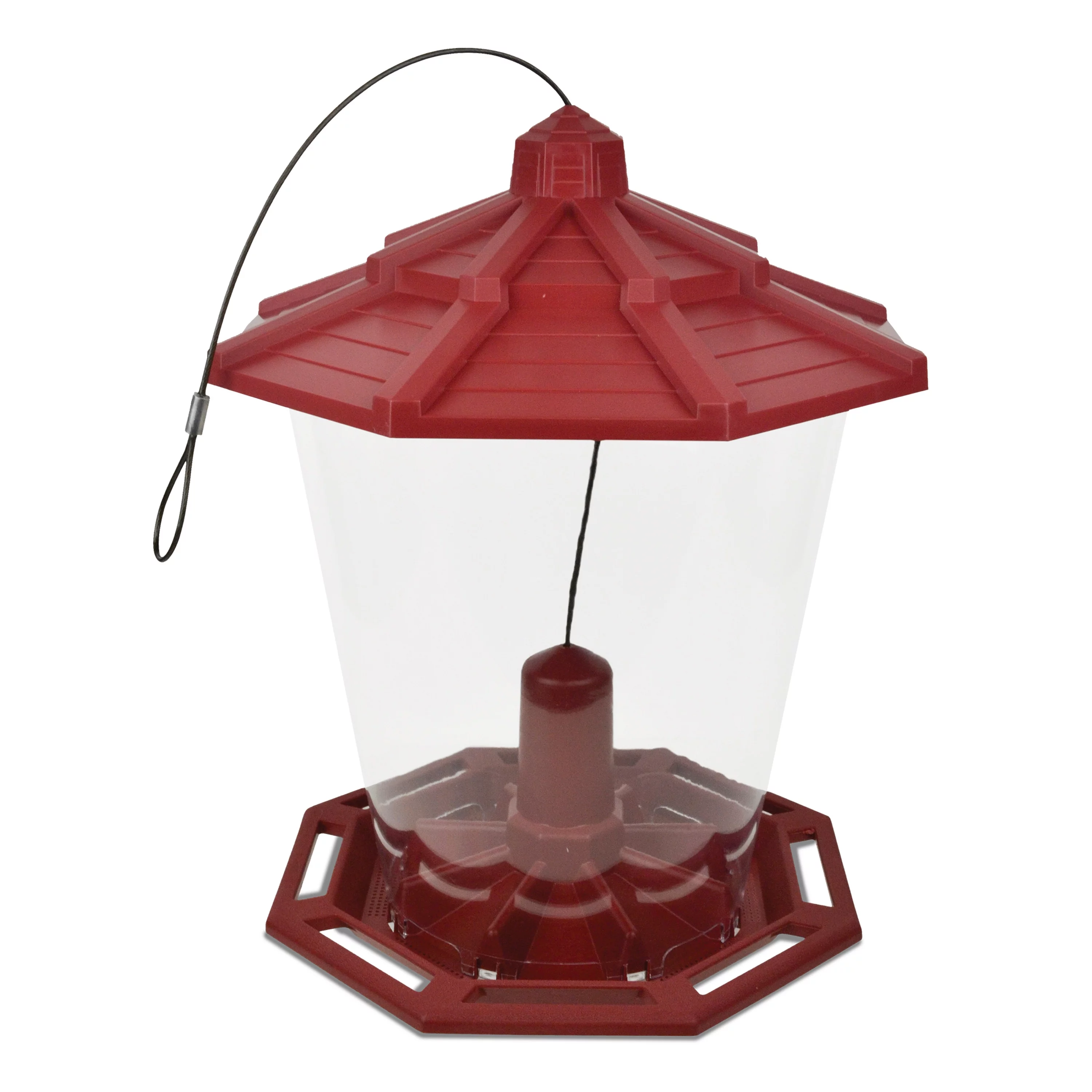 Pennington Earth Smart Red Recycled Resin Grand Ecozebo Wild Bird Feeder,  Jumbo 10 lb. Capacity, 1 Pack