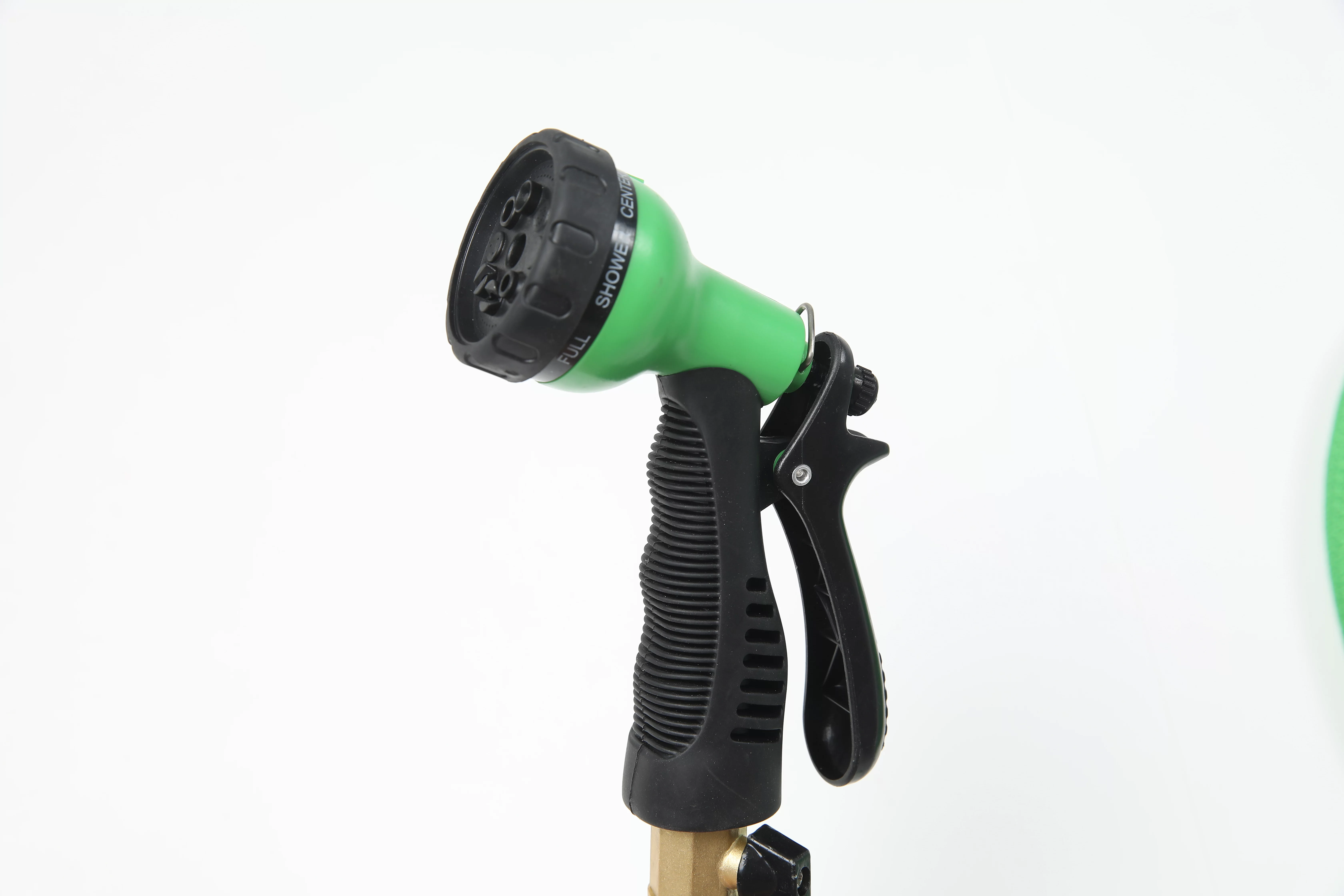 50ft Green Expandable Water Hose with Water Spray Nozzle Attachment