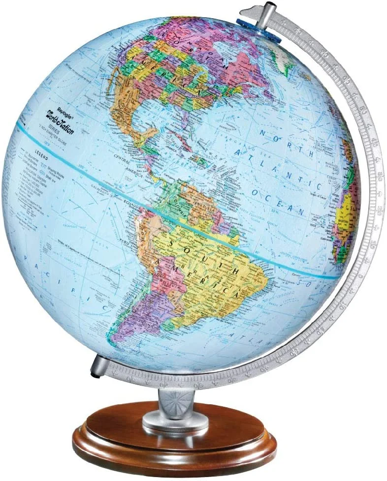 Student - Educational Classic World globe, Blue Ocean, Raised Relief feature, including a bonus map, made in USA, 12