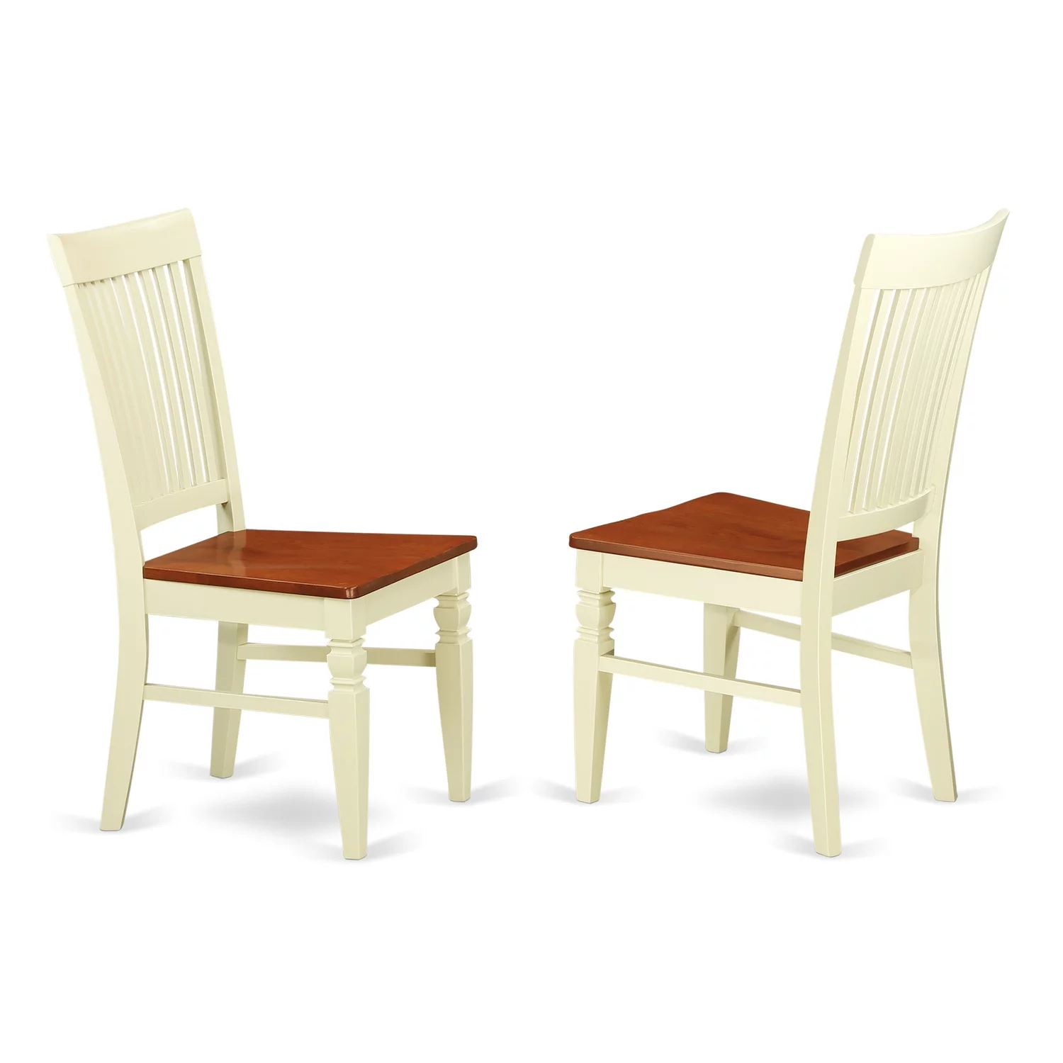 East West Furniture Weston 5-piece Wood Dining Set in Buttermilk/Cherry