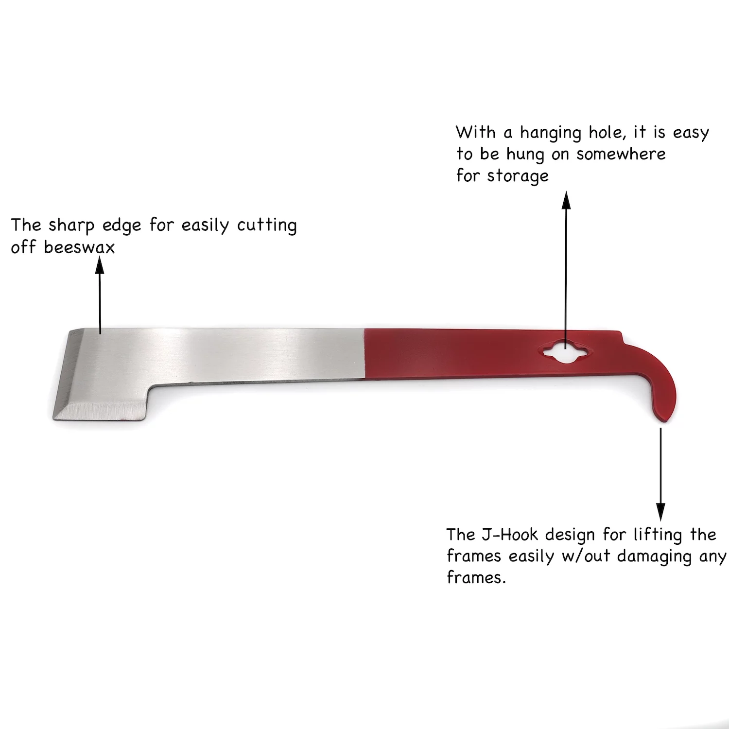 Beekeeping Equipment Bee Hive Tool Stainless Steel Scraper J Hook Frame Lifter