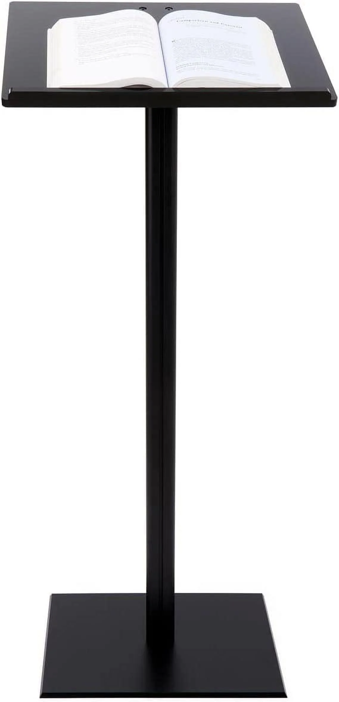 Displays2go CLRLECBNDB Floor Standing Speaking Podium, Slanted Top, Quick Assembly, Black
