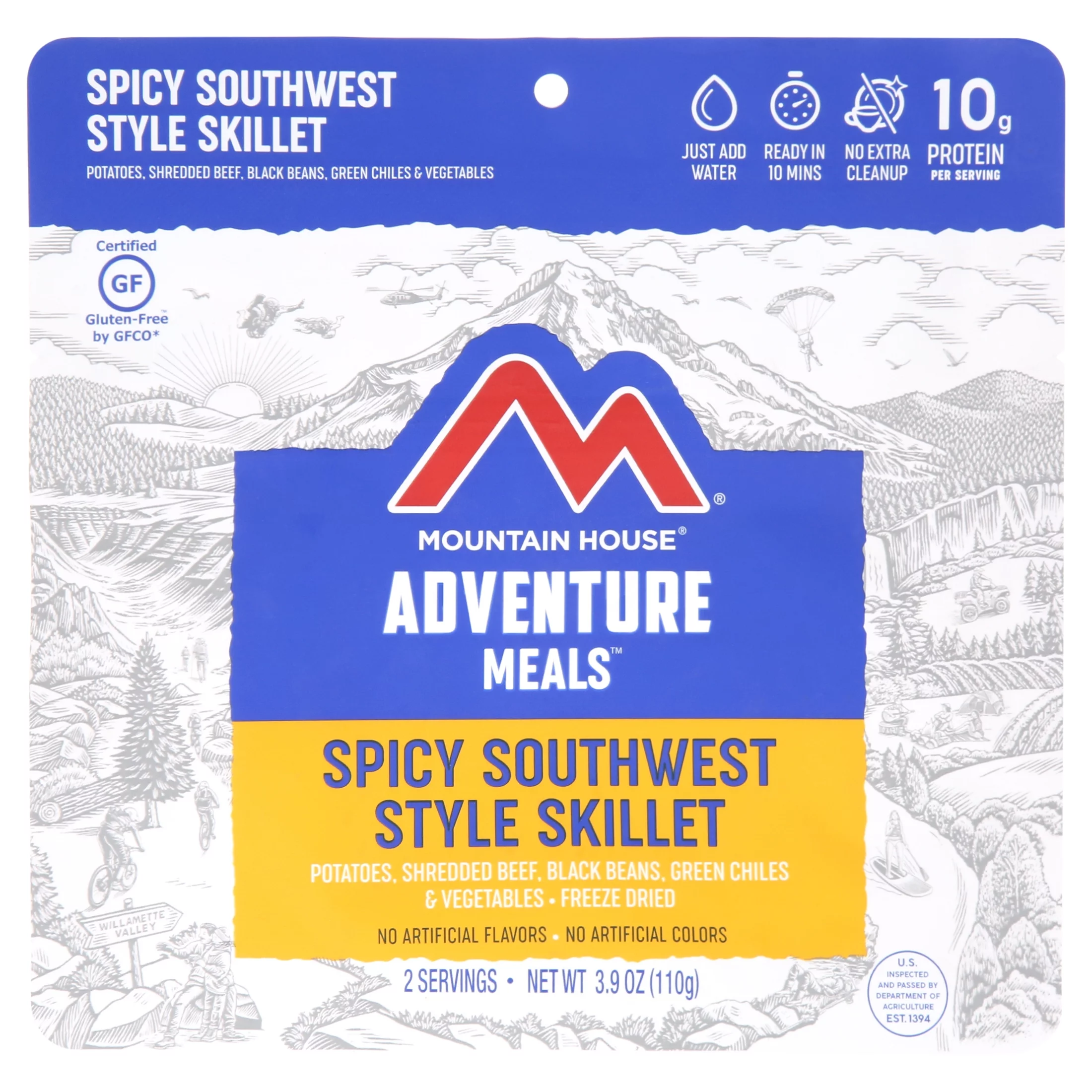 Mountain House 3.9oz Freeze-Dried Spicy Southwest Style Skillet, 2 Servings