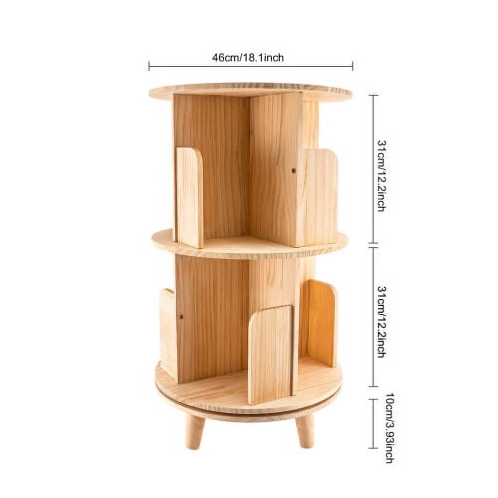 Rotating Bookshelf 360 Display Floor Standing Bookcase Multi-Functional Rack