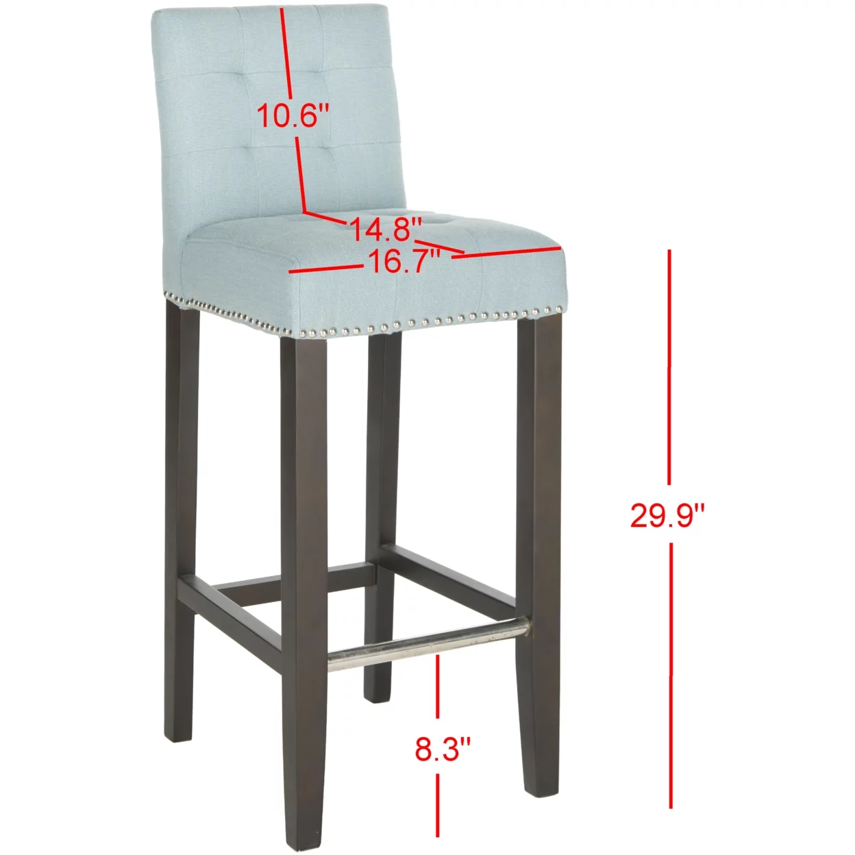SAFAVIEH Thompson Bar Stool Sky Blue
