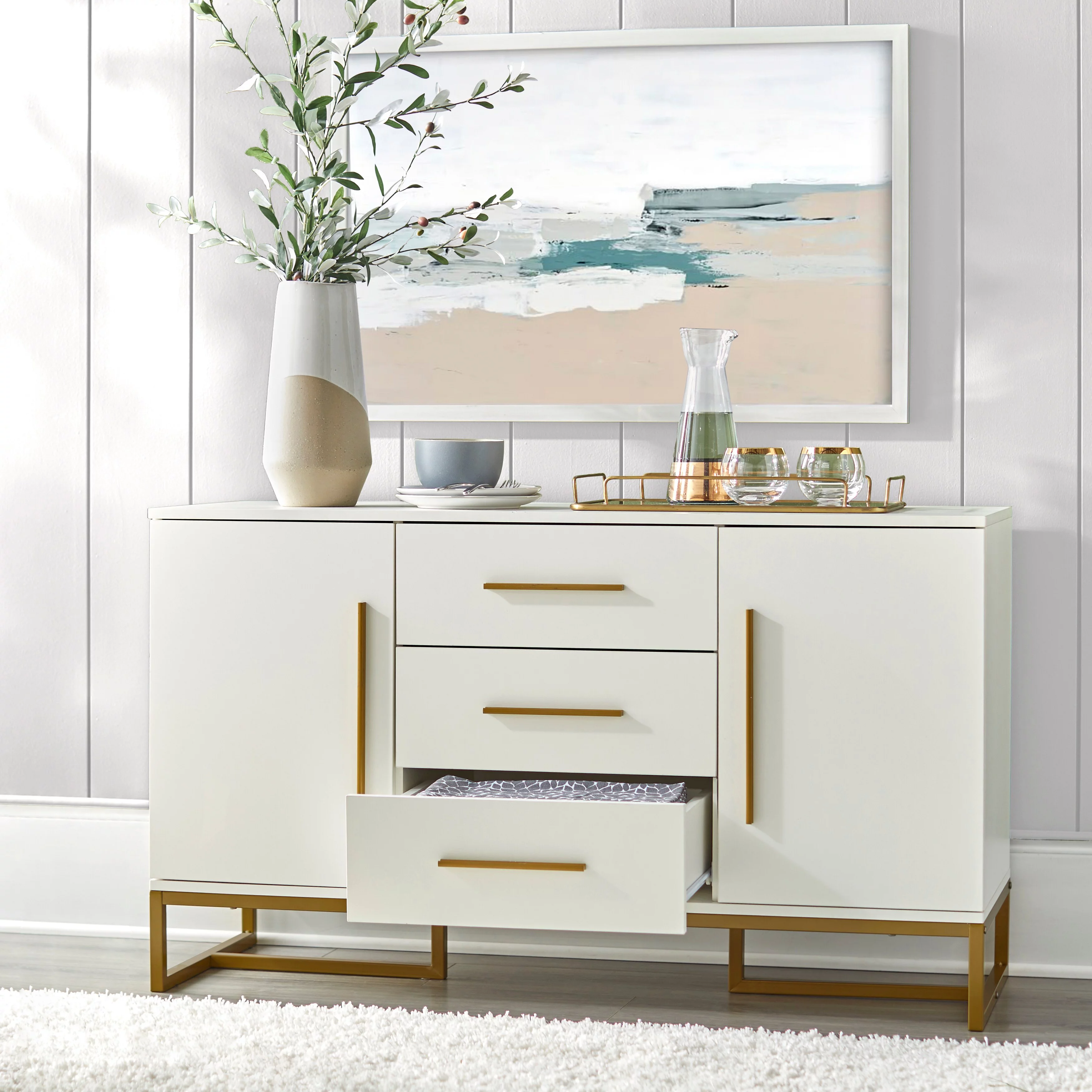 Simple Living Emmeline Modern Sideboard White